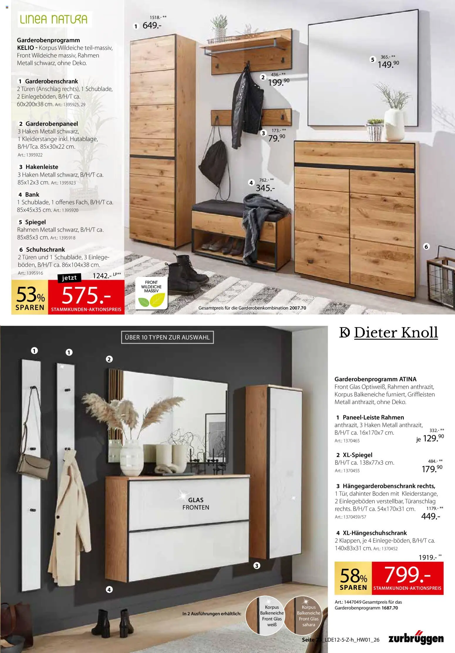 Zurbrüggen  Hochwert-Spezial – gültig ab 29.12.2025 | Seite: 35 | Produkte: Spiegel, Garderobenschrank, Hakenleiste