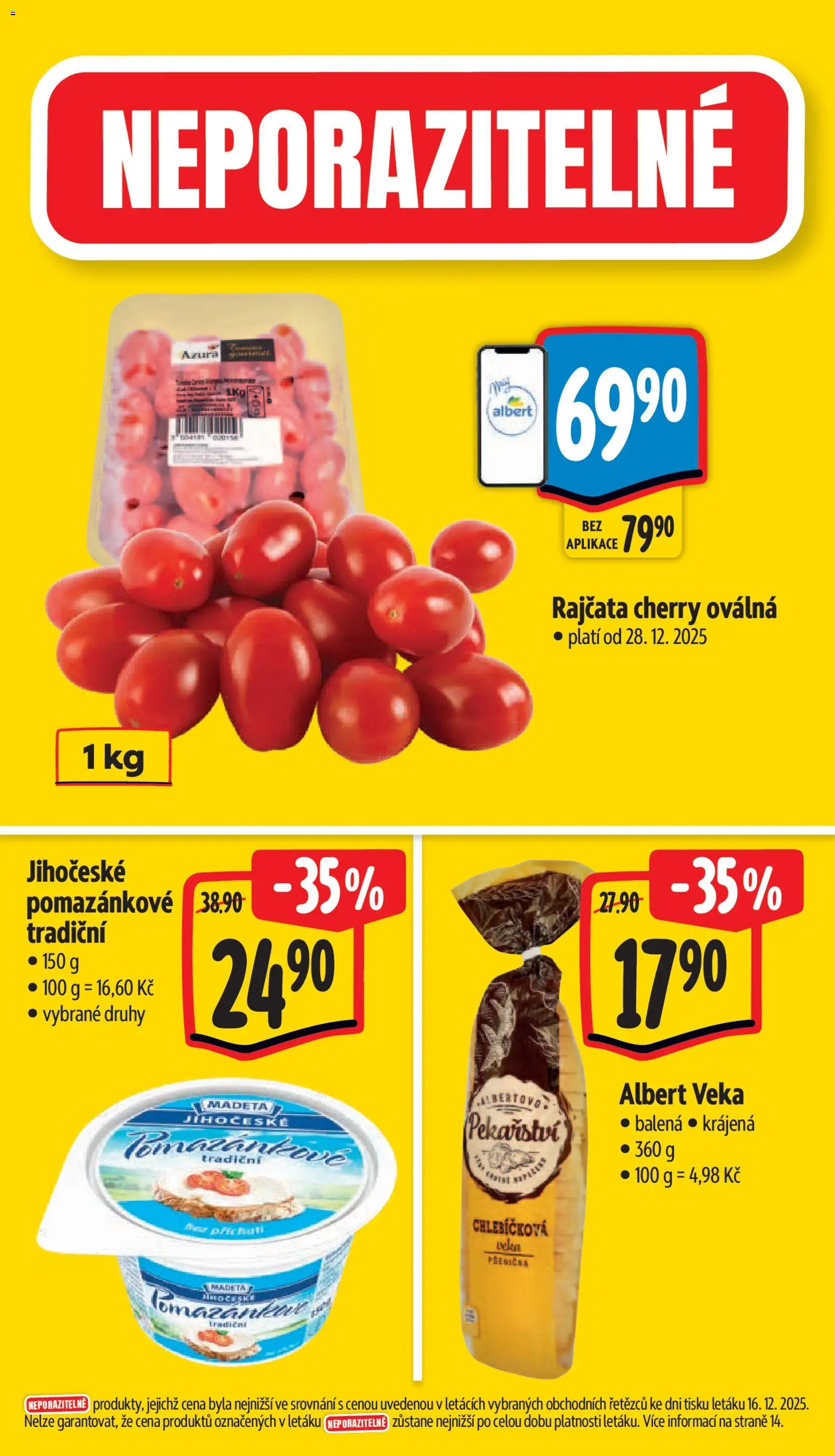Albert leták - Supermarket od 27.12.2025 | Strana: 3 | Produkty: Veka, Rajčata