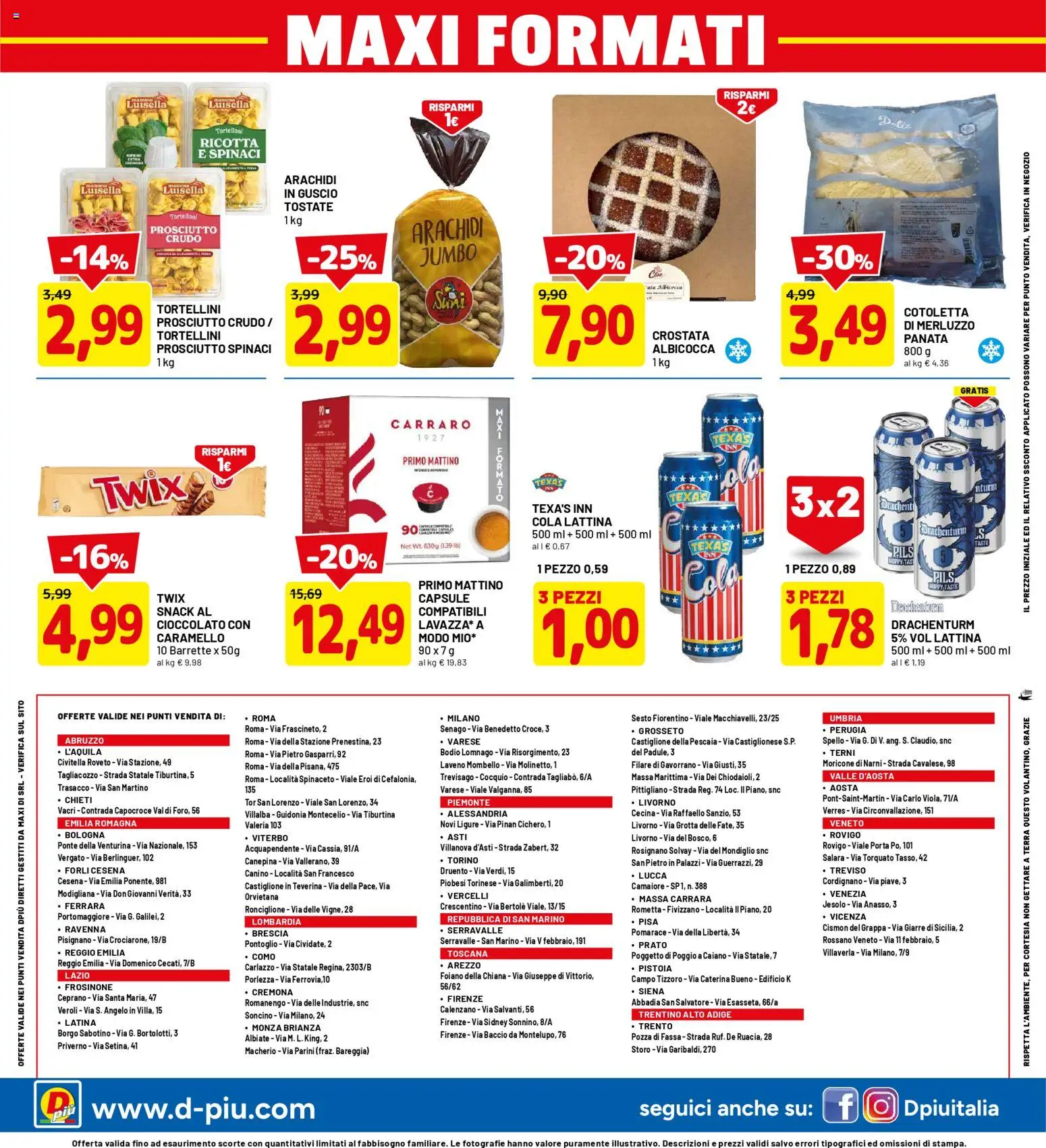 Volantino D Più del 06.11.2025 | Pagina: 20 | Prodotti: Merluzzo, Prosciutto, Spinaci, Tortelloni