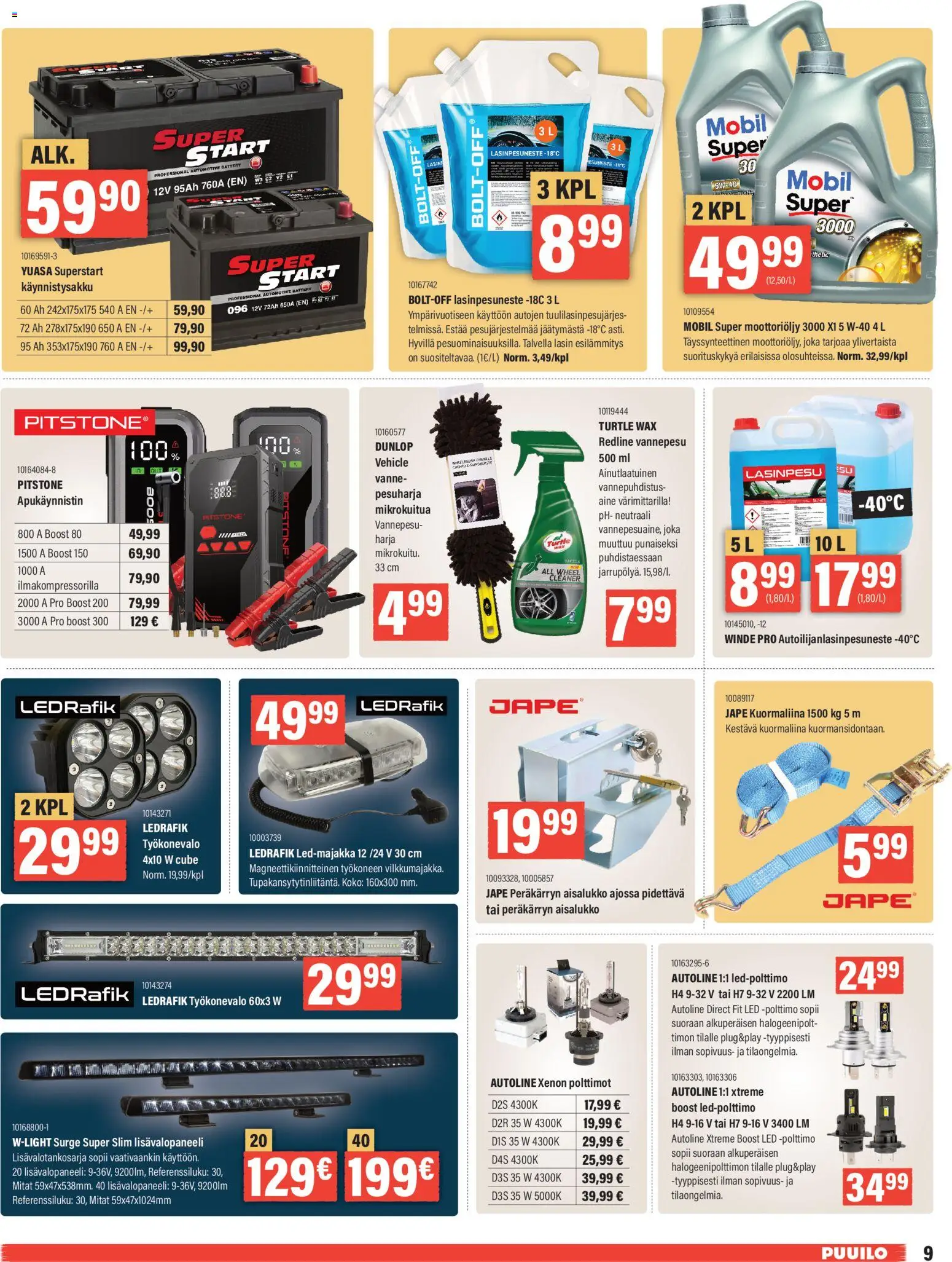 Puuilo tarjoukset – voimassa 10.11.2025 alkaen | Sivu: 9 | Tuotteet: Harja, Moottoriöljy, Kuormaliina, Lasinpesuneste