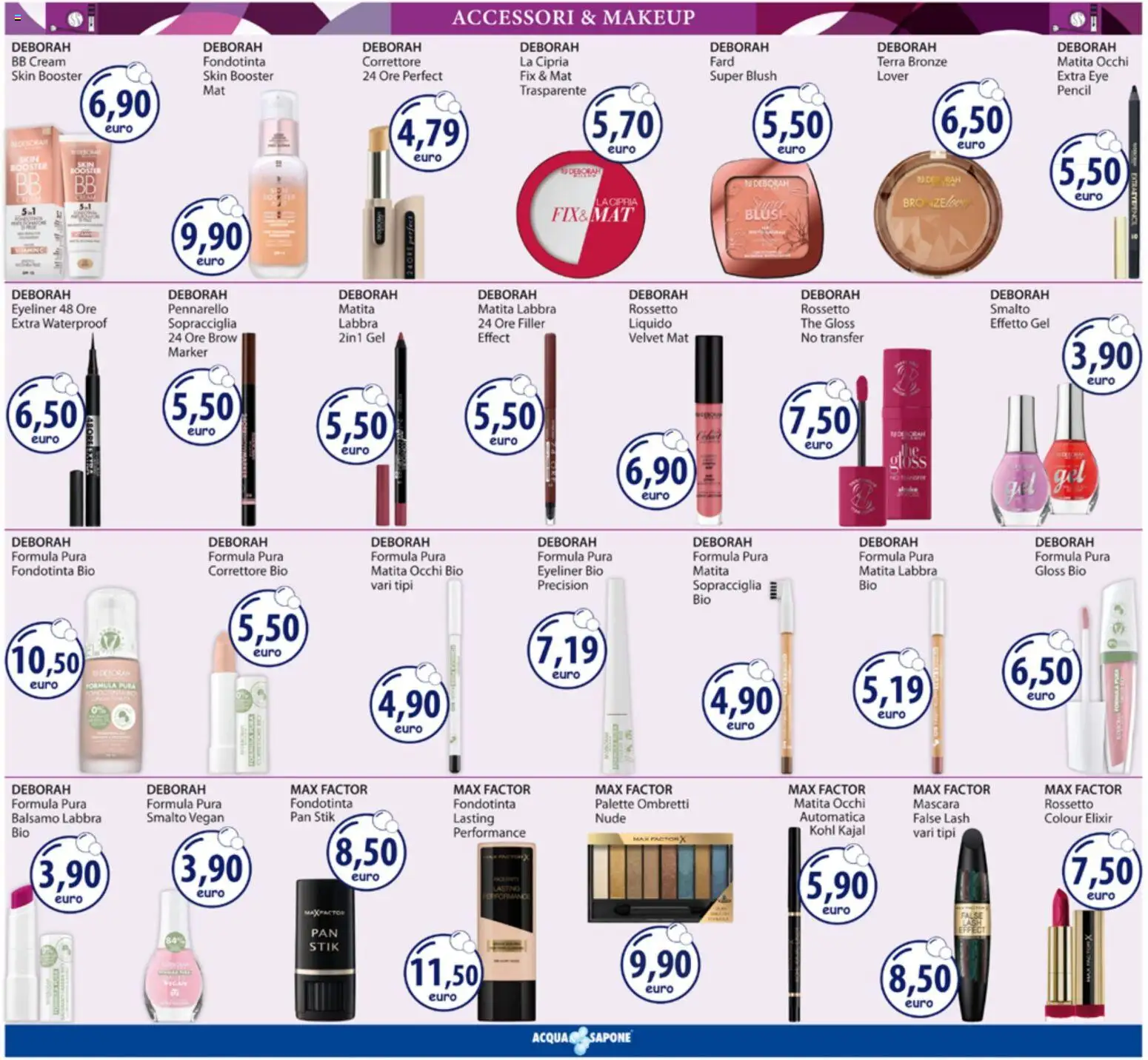 Volantino Acqua e Sapone del 17.11.2025 | Pagina: 4 | Prodotti: Eyeliner, Rossetto, Sapone, Blush