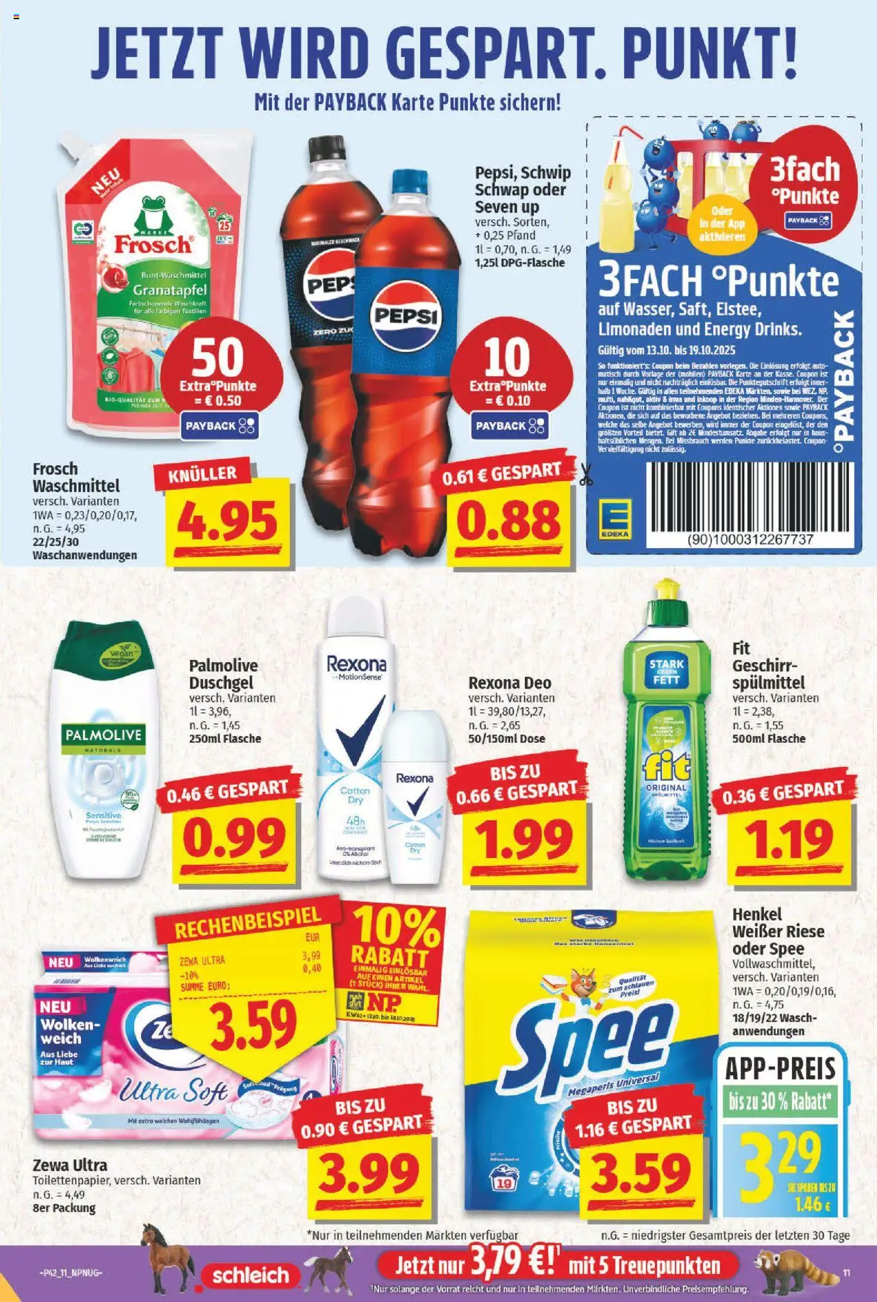 NP Discount Prospekt 	 – gültig ab 13.10.2025 | Seite: 11 | Produkte: Granatapfel, Duschgel, Waschmittel, Pepsi