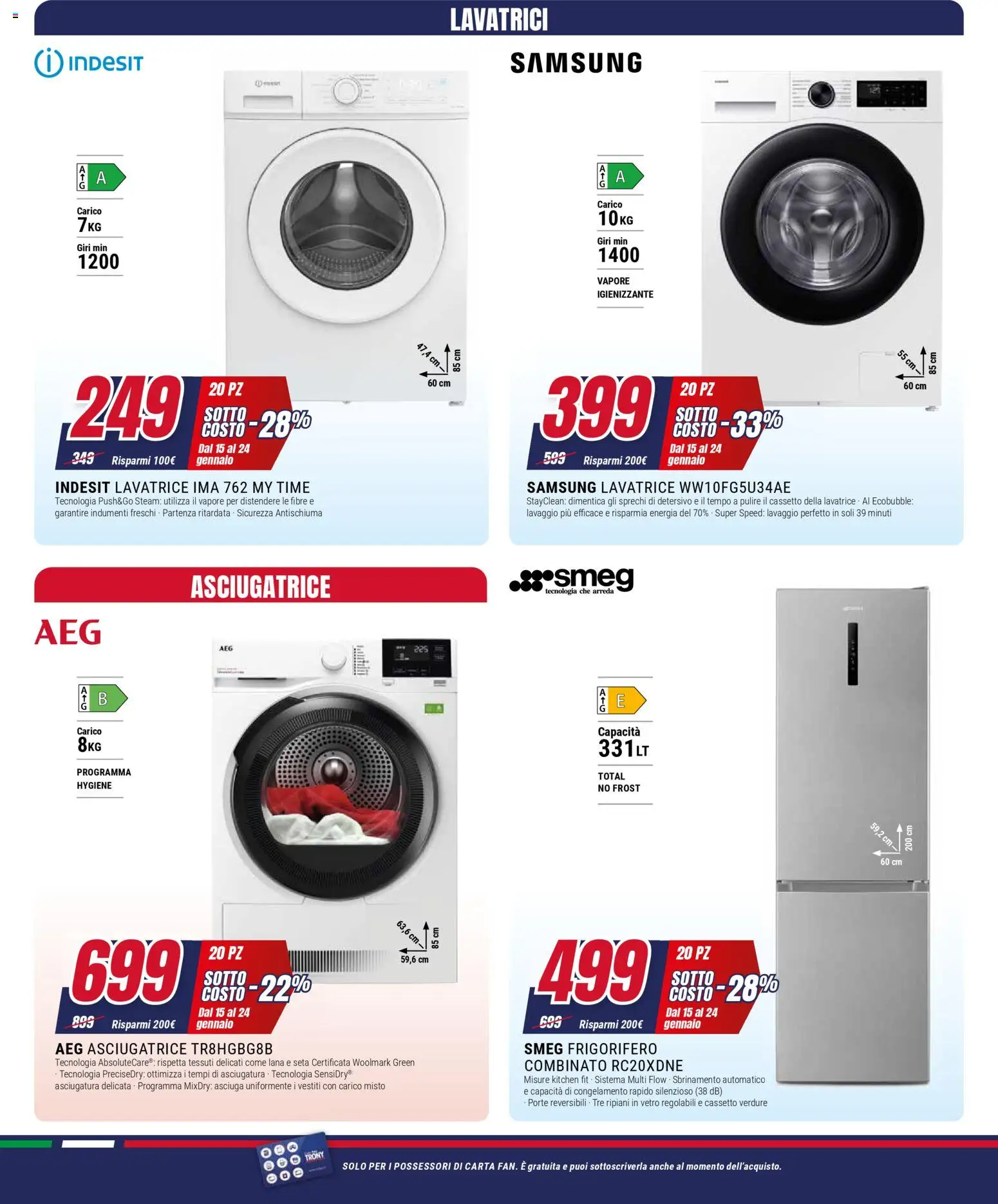 Volantino Trony del 15.01.2026 | Pagina: 6 | Prodotti: Verdure, Asciugatrice, Frigorifero, Samsung