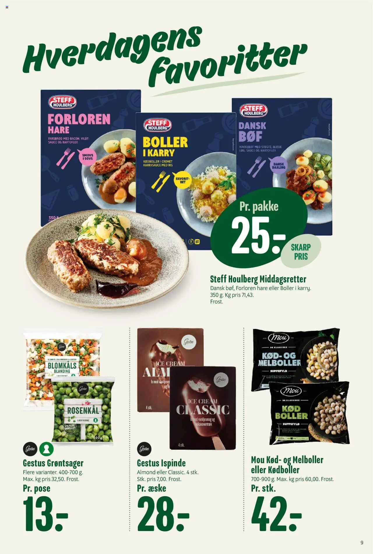 Min Købmand tilbudsavis – gyldig fra 10.10.2025 | Side: 9 | Produkter: Karry, Kartofler, Rosenkål, Ærter