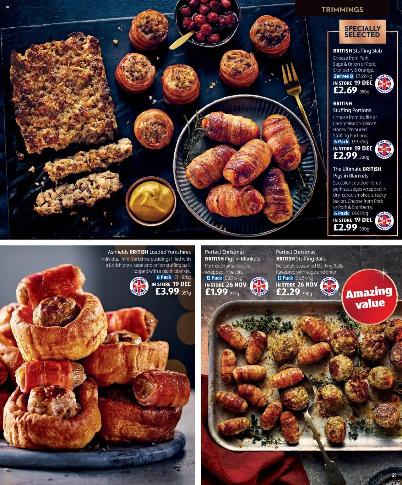{H1} | Page: 21 | Products: Onion, Pork, Honey, Sausages