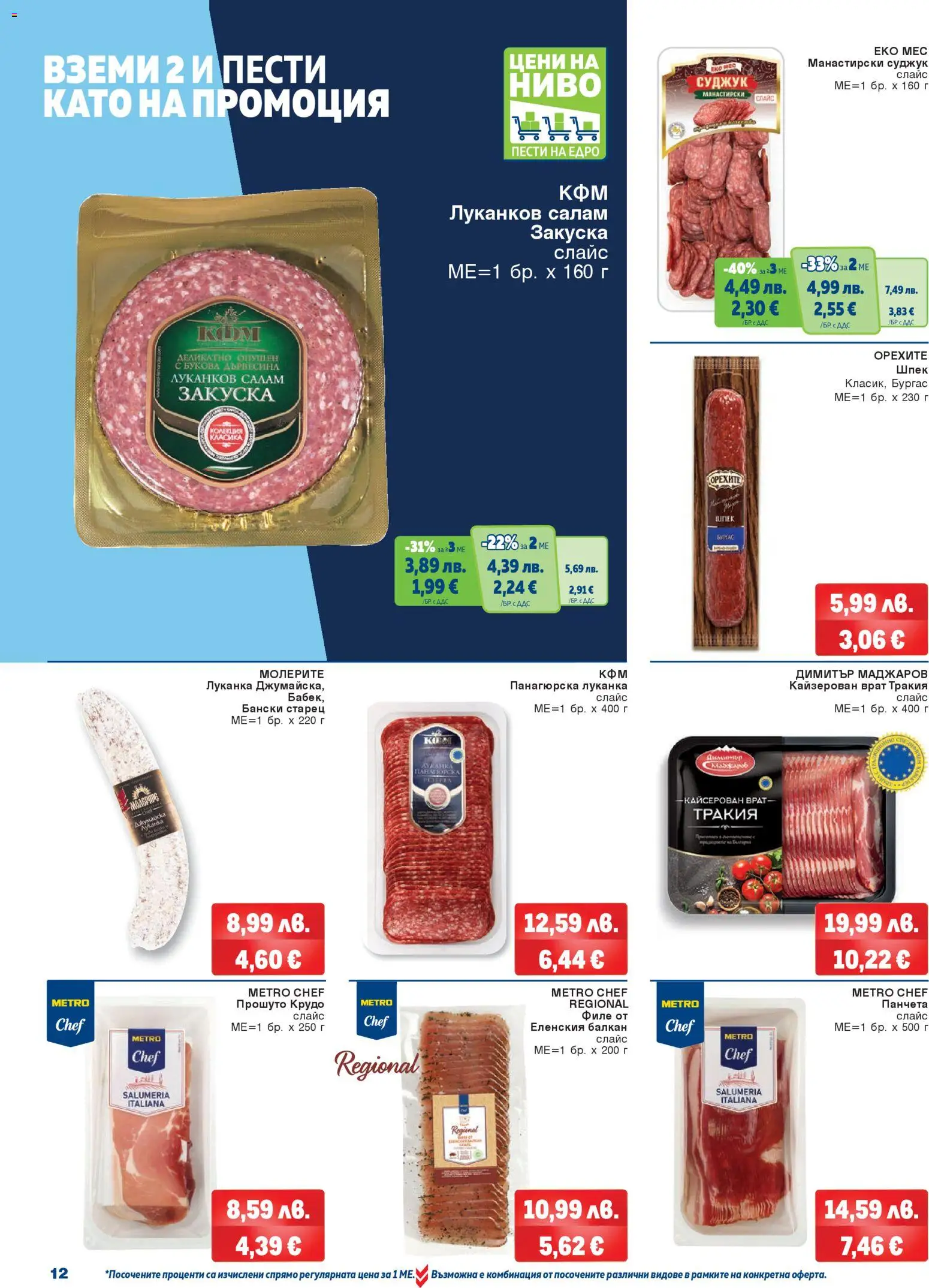 {H1} | Страница: 12 | Продукти: Салам, Филе, Суджук