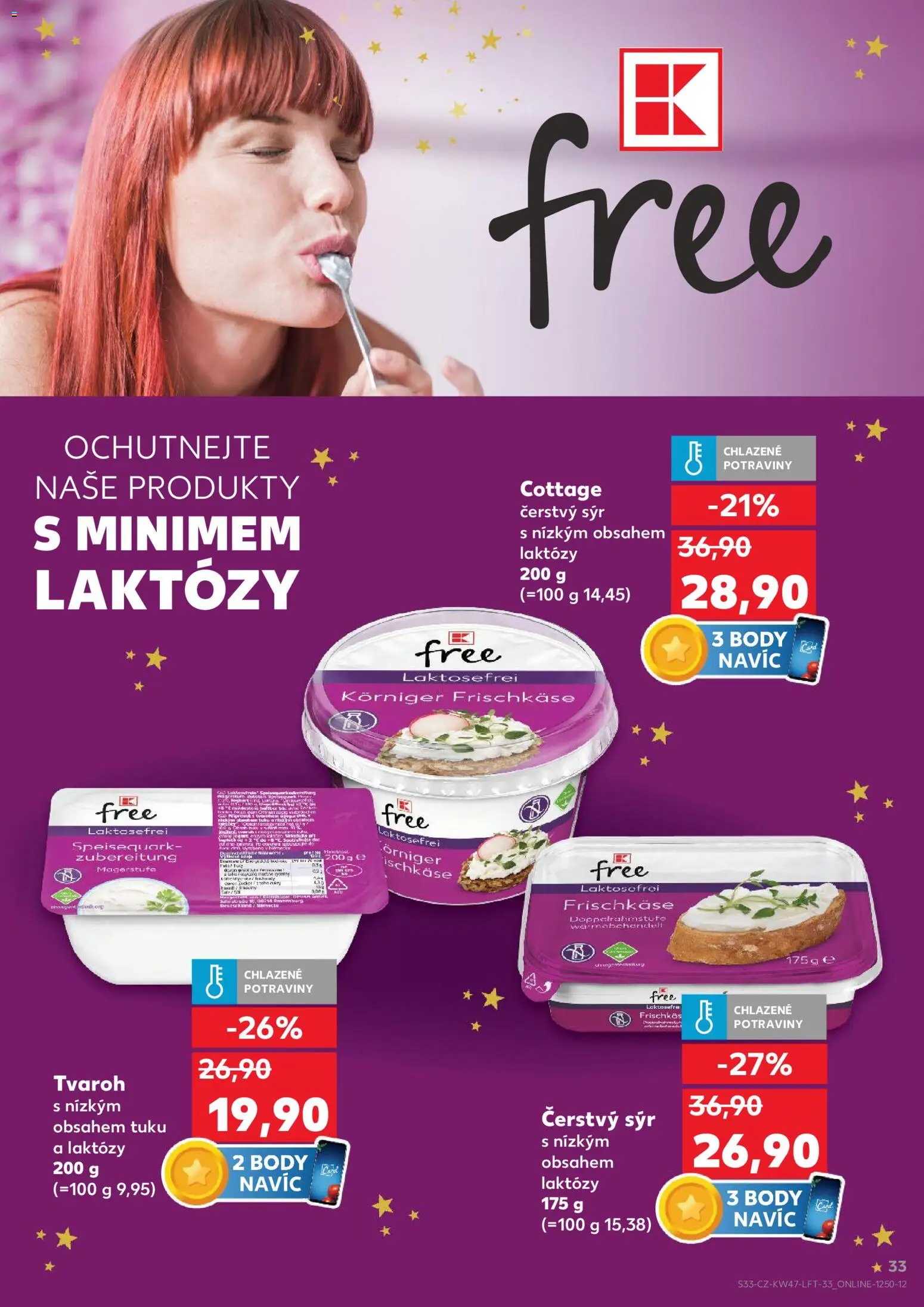 Kaufland leták - Plzeň Bory od 19.11.2025 | Strana: 33 | Produkty: Sýr, Body, Čerstvý sýr, Cottage