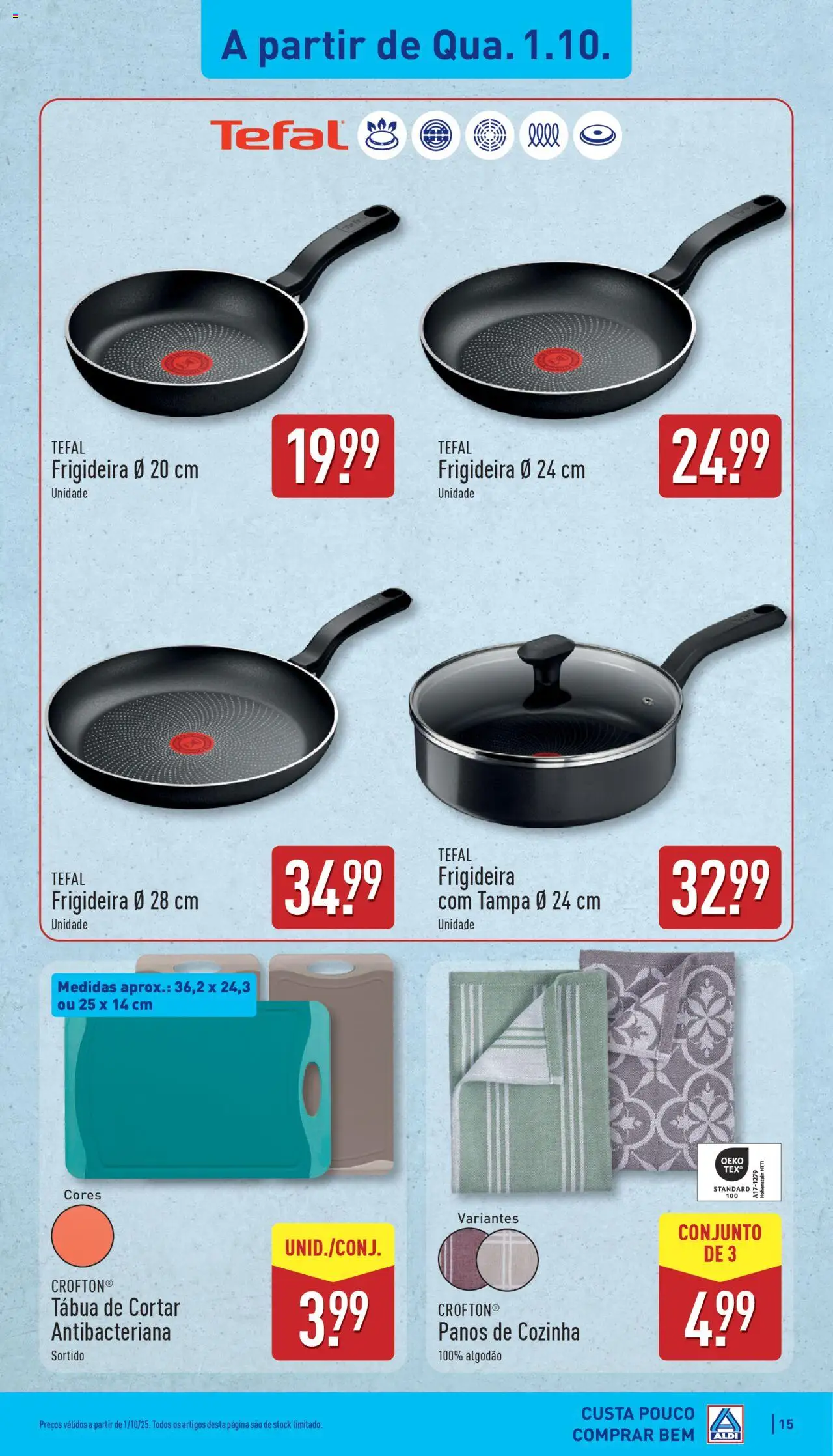Aldi folheto │ válido de 29.09.2025 | Página: 15 | Produtos: Tábua, Frigideira, Algodão