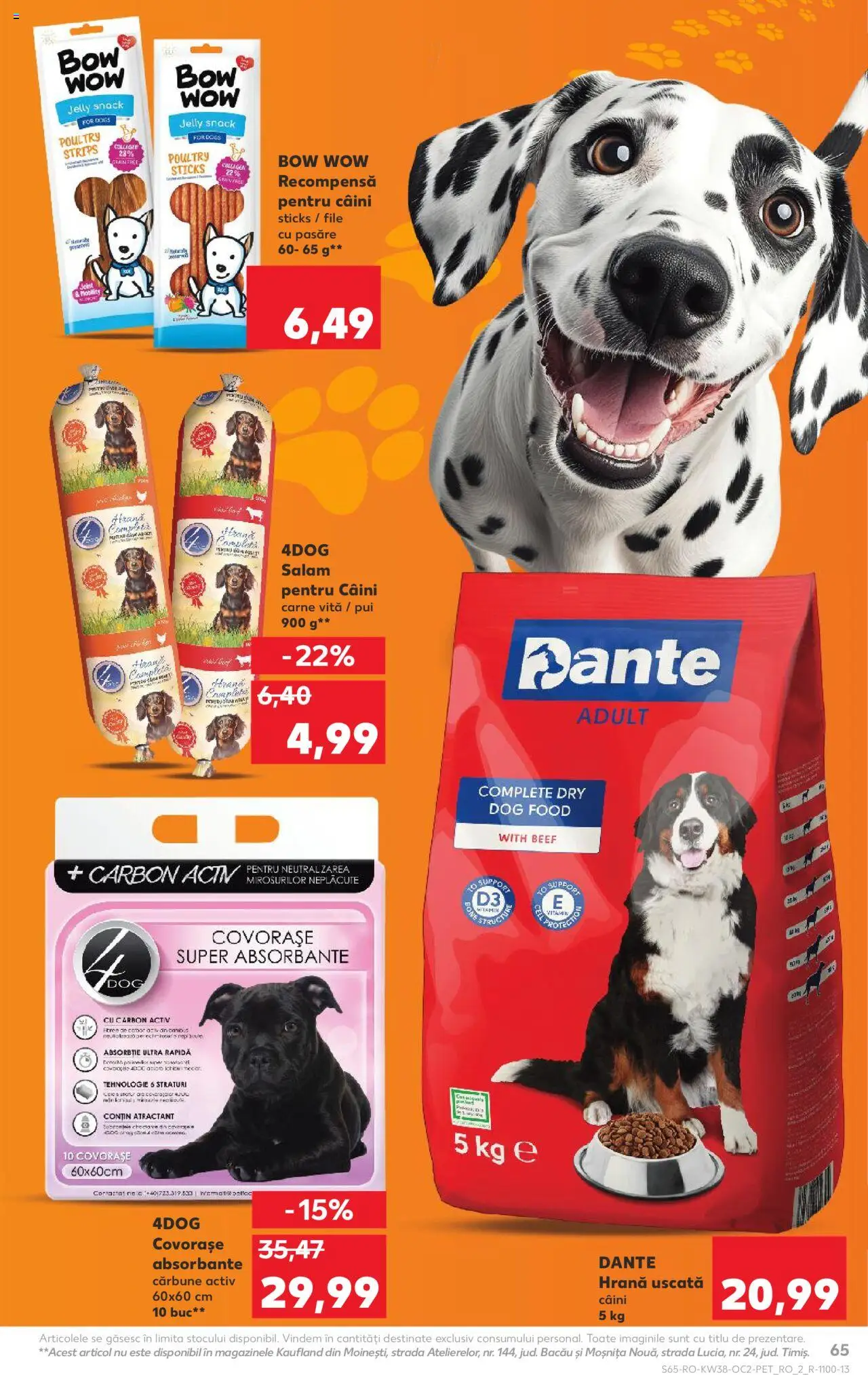 Noul catalog Kaufland – valabil de la 17.09.2025 | Pagină: 65 | Produse: Robot, Hacıyatmaz Kedi Oyuncağı, Salam, Absorbante