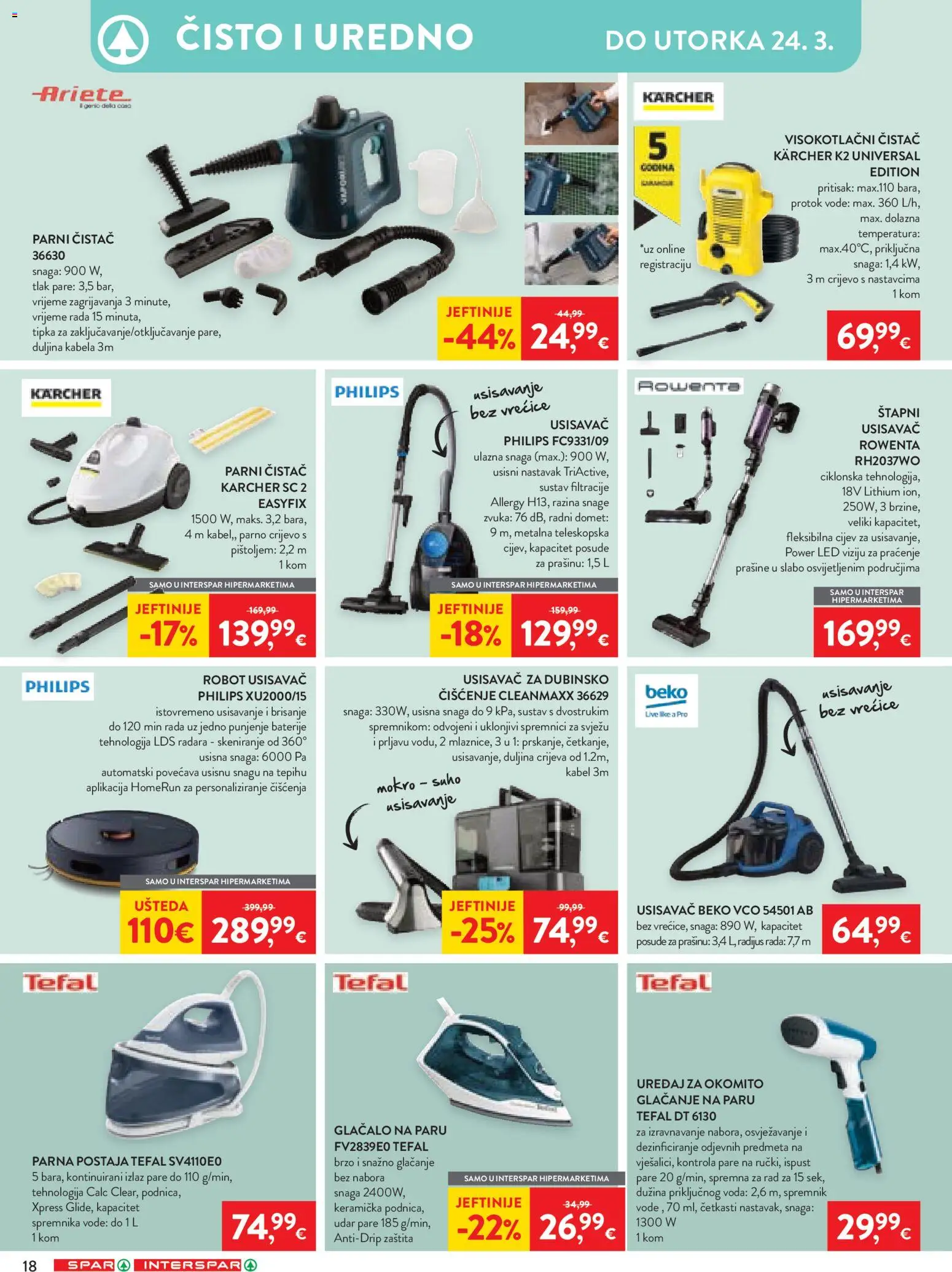 Spar katalog | vrijedi od 08.03.2026 | Stranica: 23 | Proizvodi: Parna postaja, Baterije, Kärcher, Parni čistač