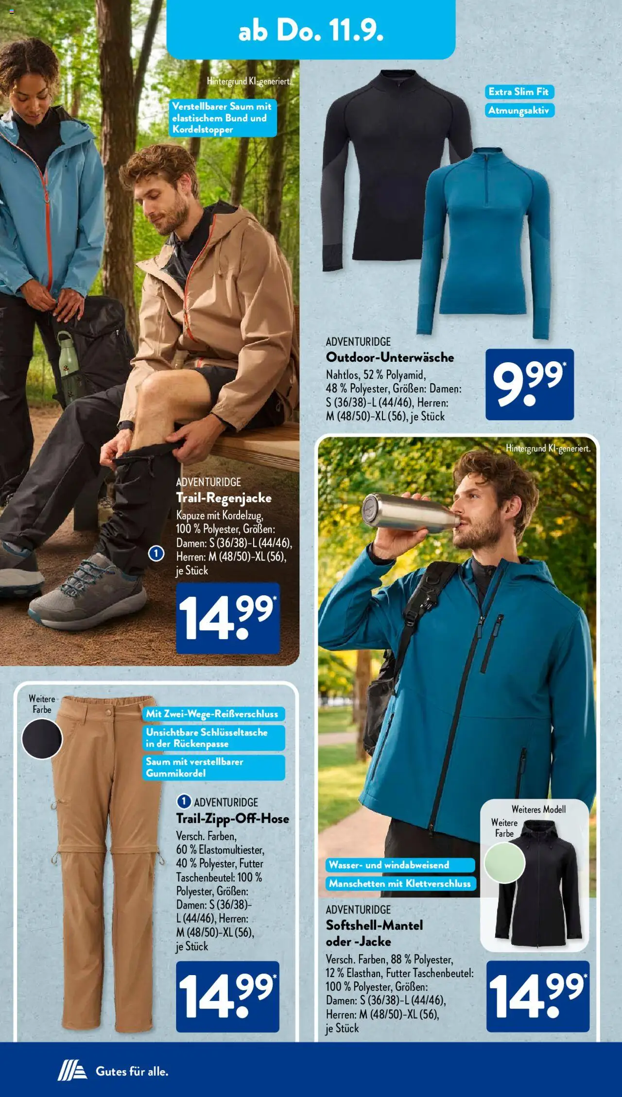 Aldi Süd Prospekt 	 - gültig ab dem 08.09.2025 | Seite: 11 | Produkte: Wasser, Jacke