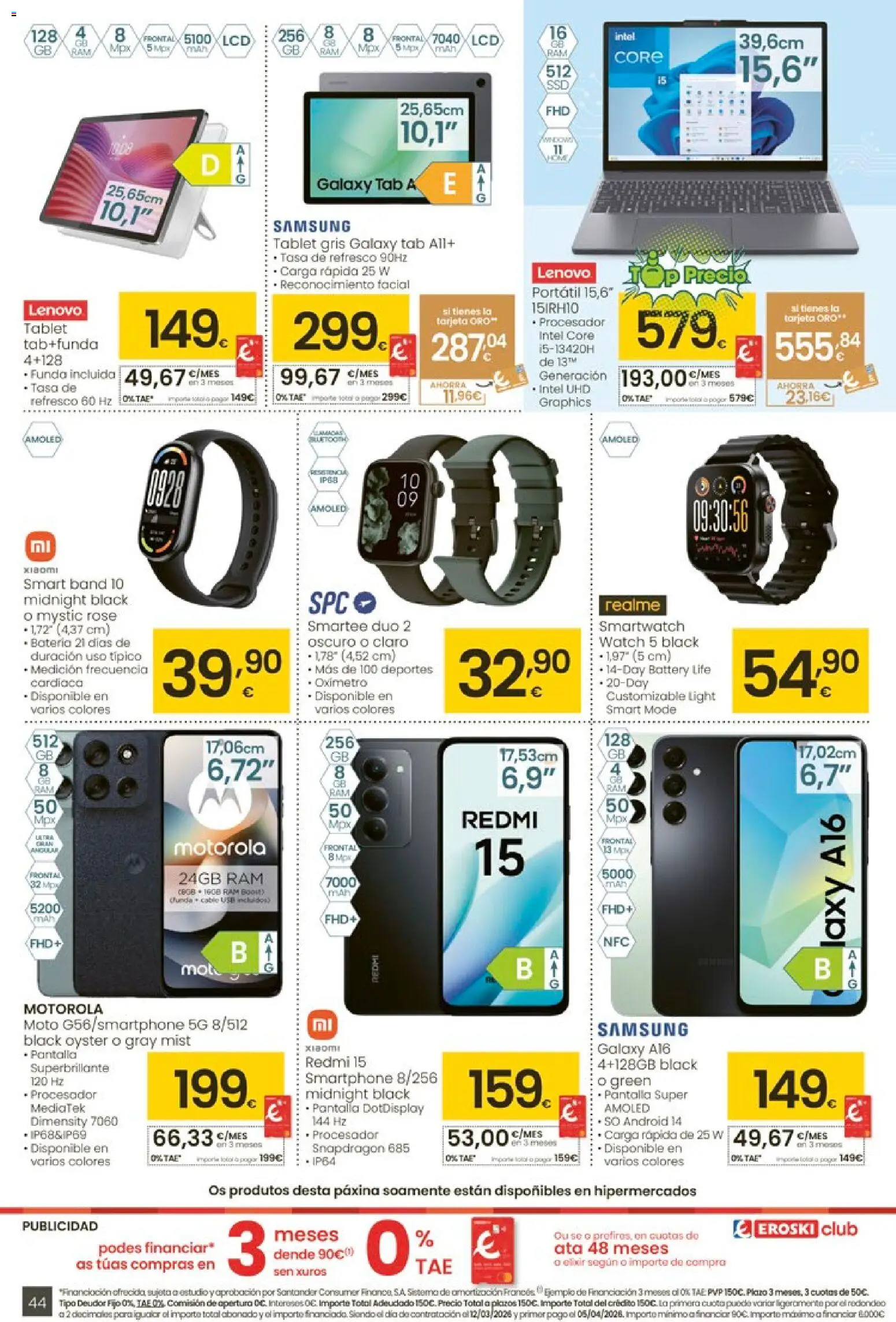 Eroski - Oferta │ válido desde el 12.03.2026 | Página: 44 | Productos: Smartphone, Tablet, Funda, Batería