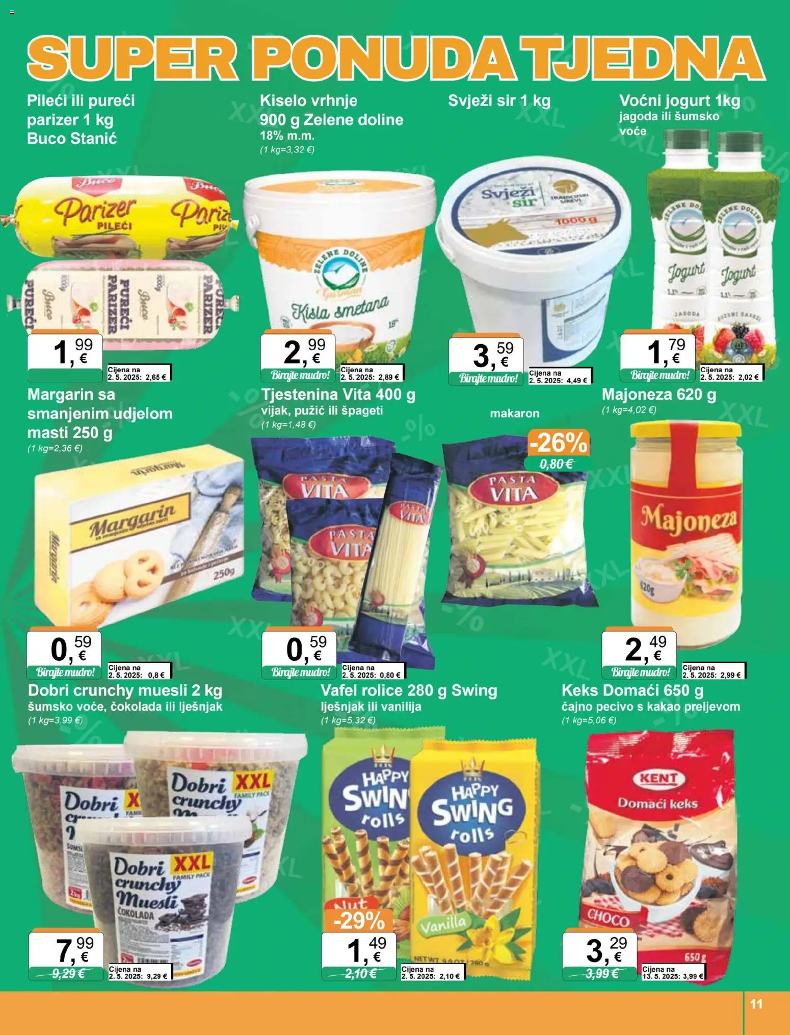 KTC katalog | vrijedi od 12.11.2025 | Stranica: 11 | Proizvodi: Čokolada, Tjestenina, Majoneza, Kakao