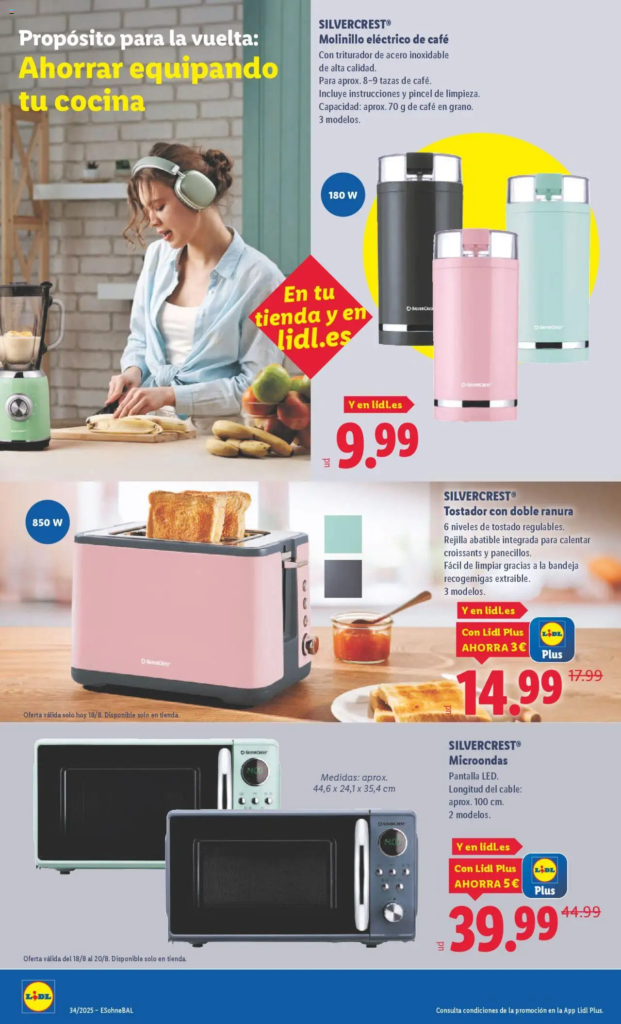 Lidl catálogo de bazar VAL │ válido desde el 18.08.2025 | Página: 2 | Productos: Café, Cable, Cocina, Tostador