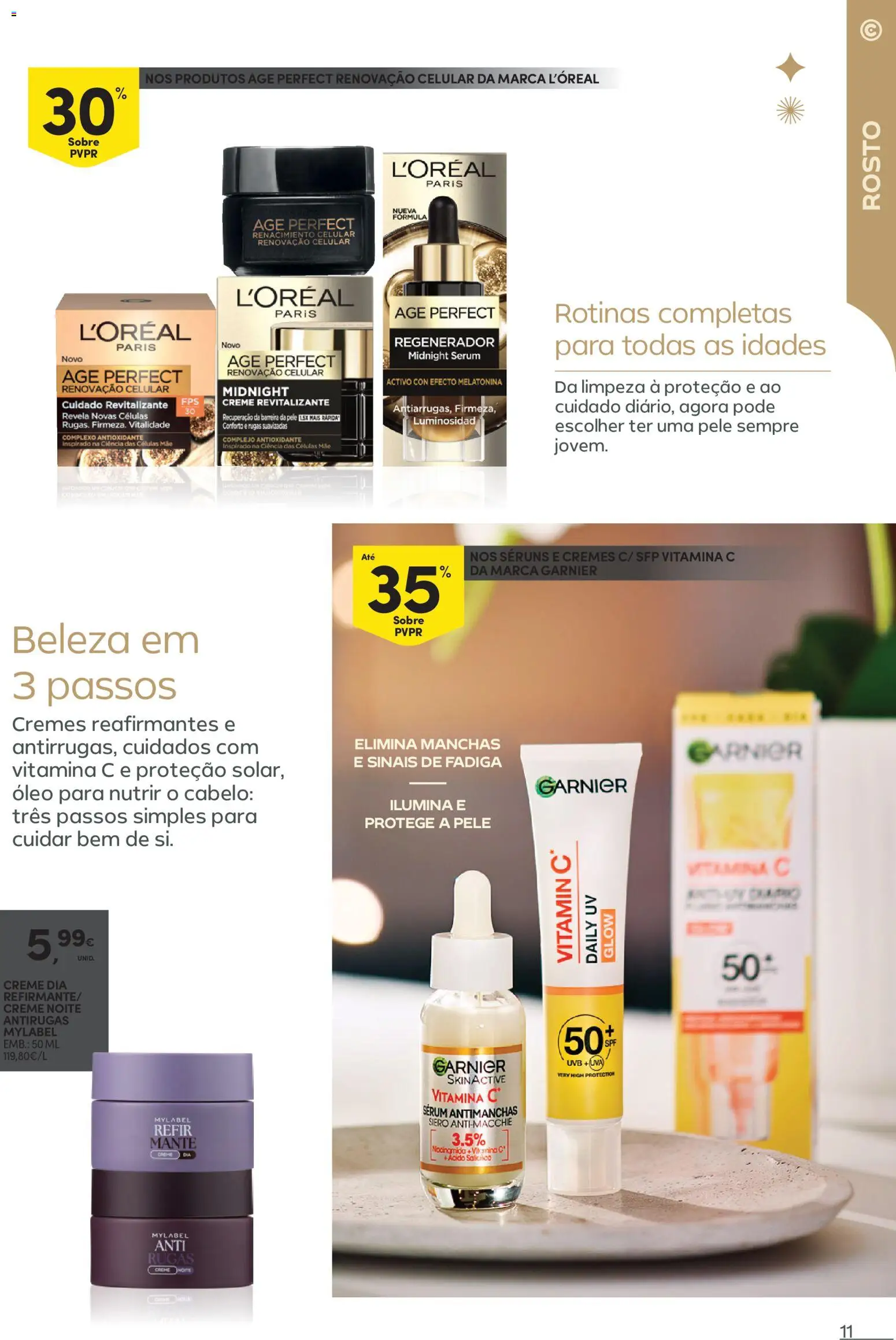 Continente - Festeje o Ano em beleza │ válido de 09.12.2025 | Página: 11 | Produtos: Sérum, Melatonina, Vitamina c, Creme