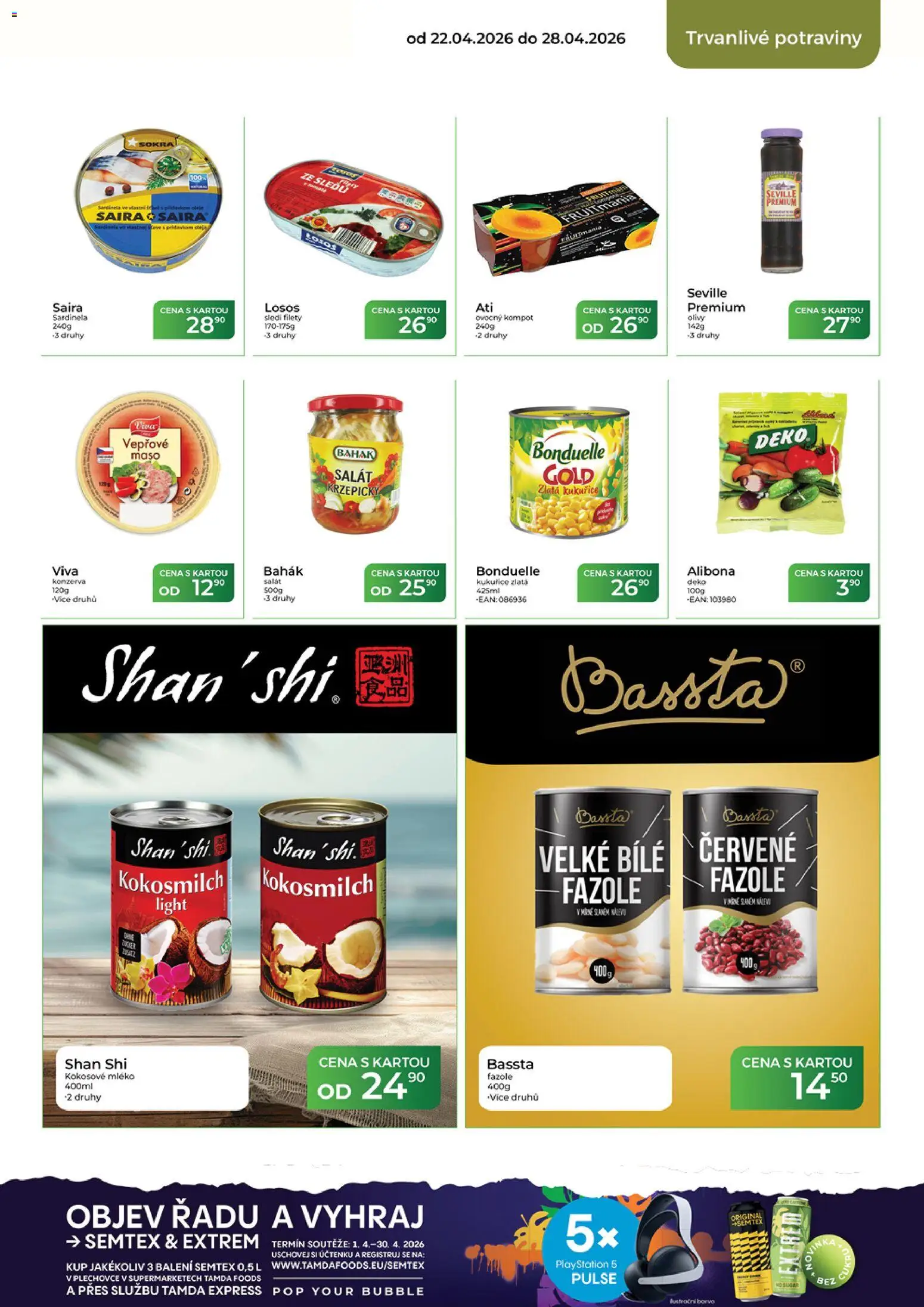 Tamda Foods leták od 22.04.2026 | Strana: 43 | Produkty: Oleje, Kompot, Olivy, Fazole