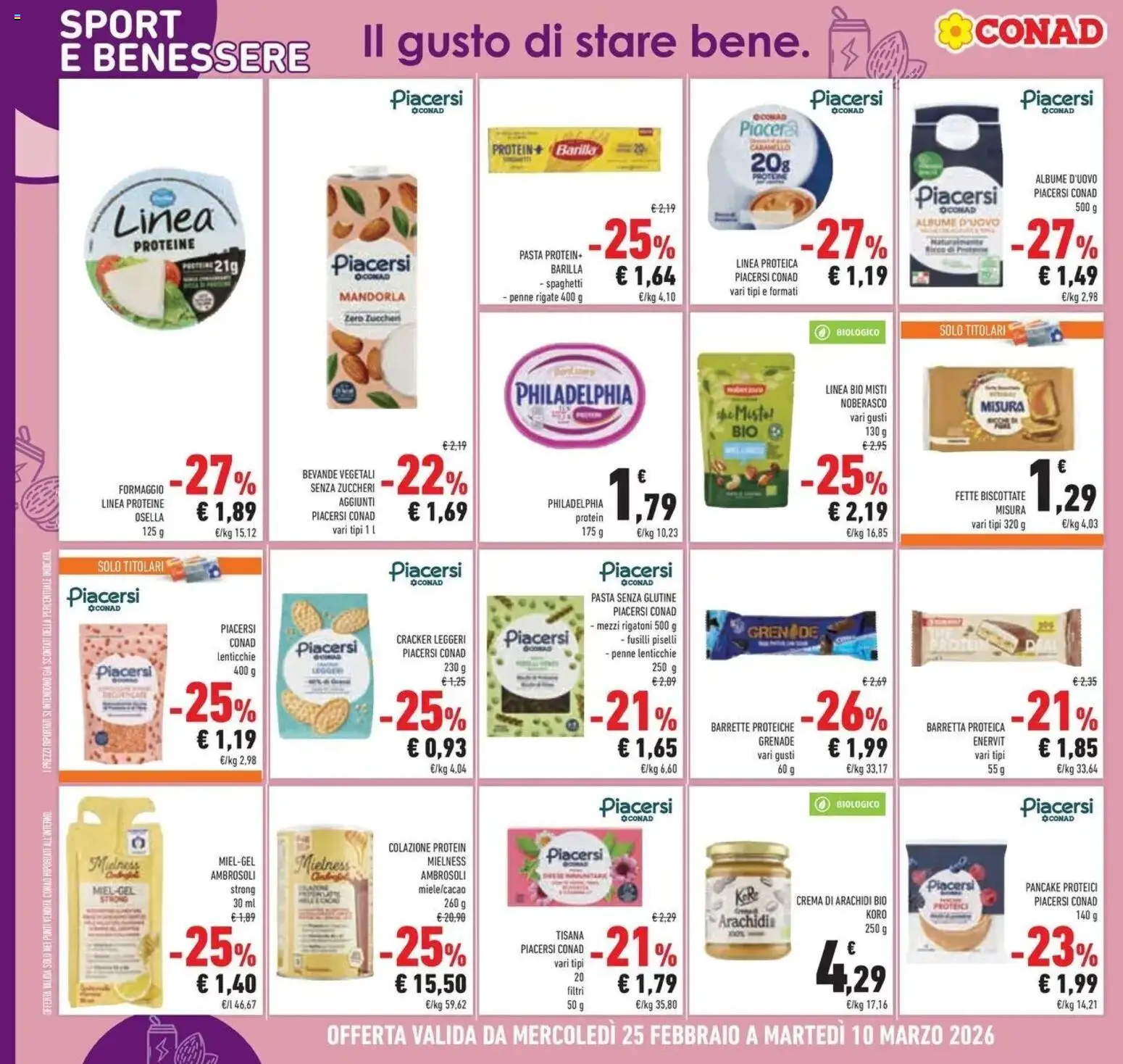 Volantino Conad del 25.02.2026 | Pagina: 30 | Prodotti: Crackers, Piselli, Barretta, Fette biscottate