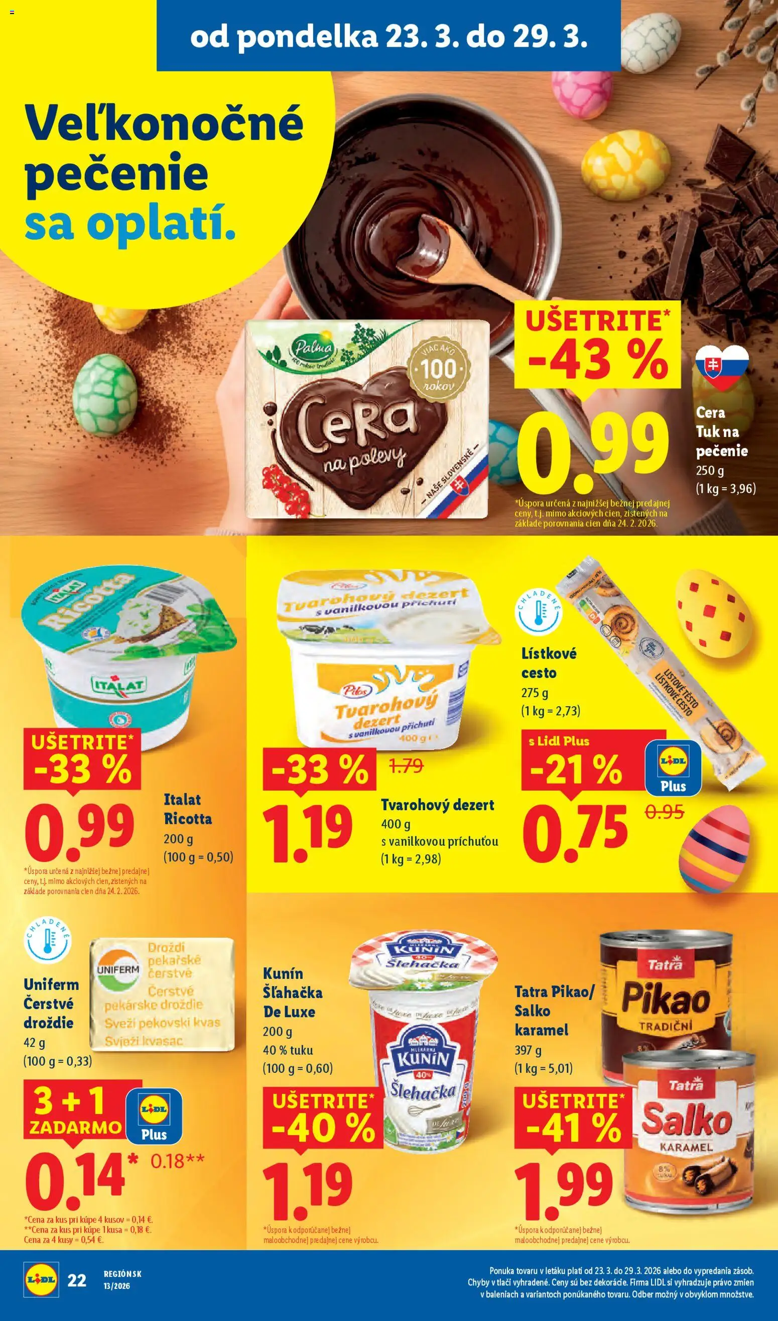 Nové Lidl akcie – leták je platný od 23.03.2026 | Strana: 25 | Produkty: Salko, Lístkové cesto, Šľahačka