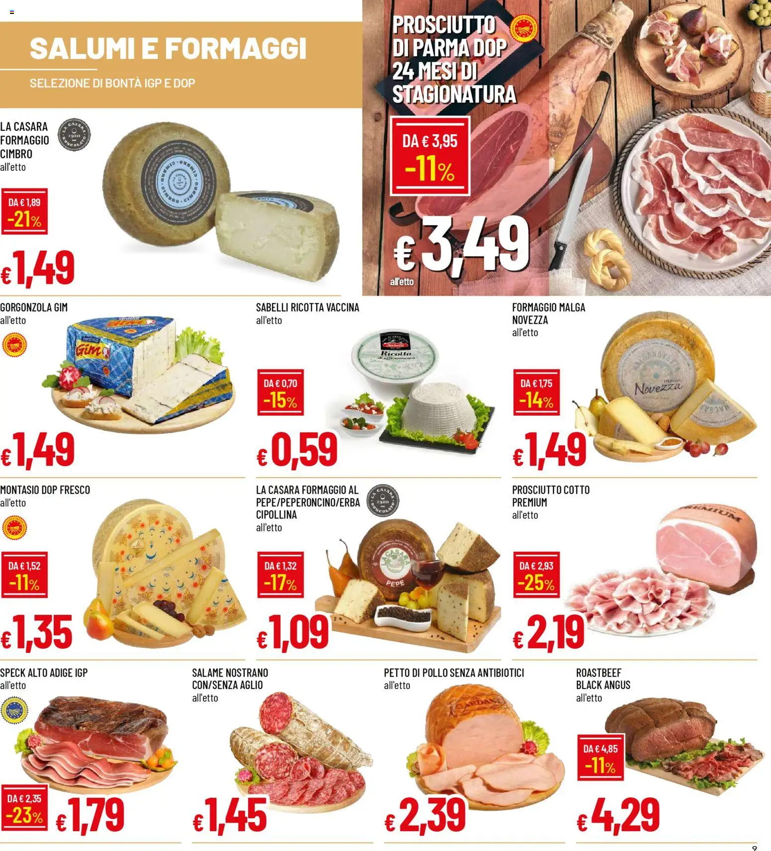 Volantino Galassia del 03.11.2025 | Pagina: 9 | Prodotti: Petto di Pollo, Prosciutto di Parma, Prosciutto Cotto, Salame