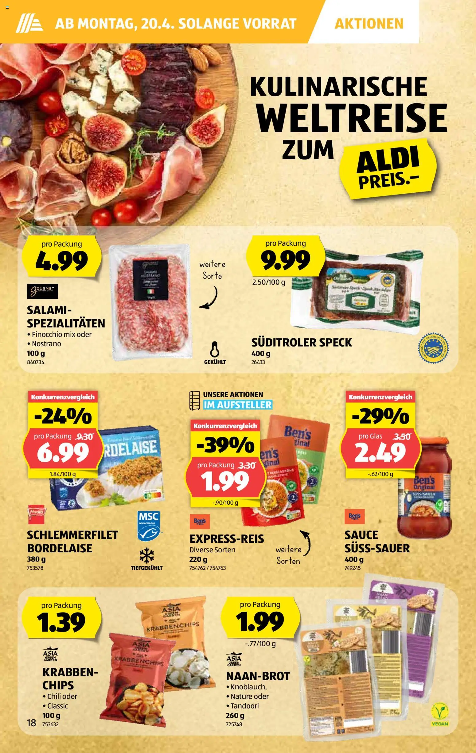 Aldi aktionen – gültig ab 16.04.2026 | Seite: 19 | Produkte: Salami, Chili, Chips