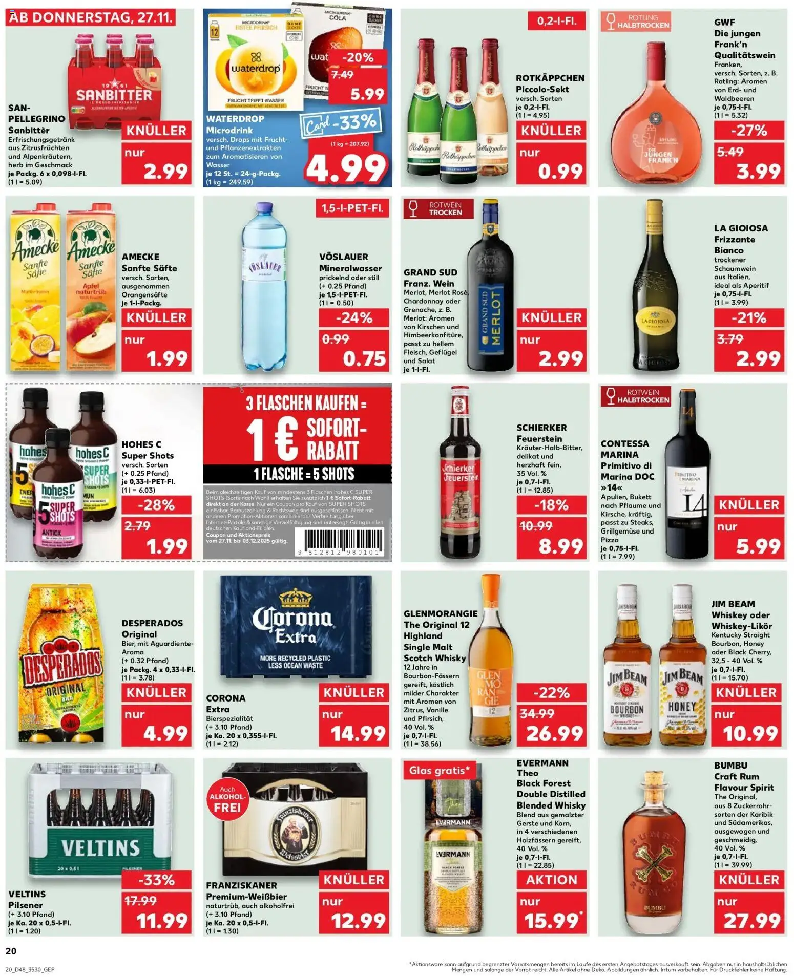 Kaufland prospekt Meißen	 – gültig ab 27.11.2025 | Seite: 20 | Produkte: Rotwein, Kirschen, Zucker, Wein