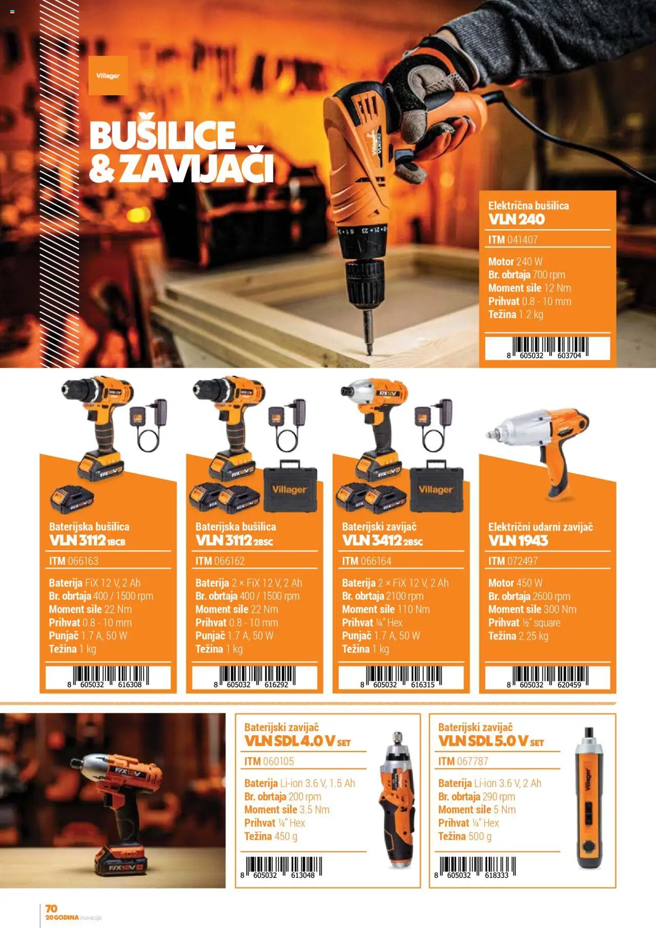 Villager katalog - važi od 13.02.2025 | Strana: 70 | Proizvode: Baterija, Bušilica