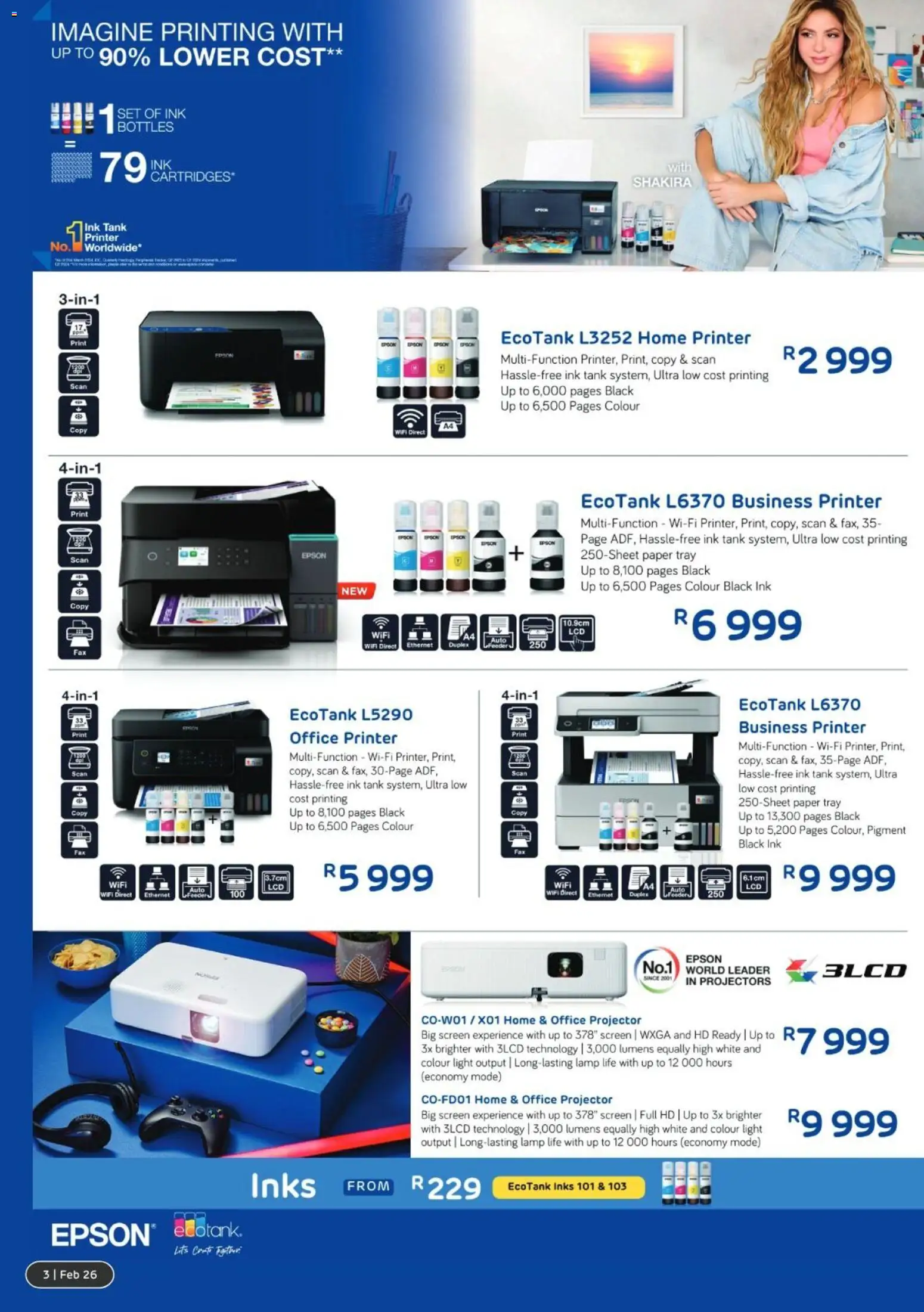 New Computer Mania catalogue – valid from 01.02.2026 | Page: 4 | Products: Printer, Tray, Lamp, Paper