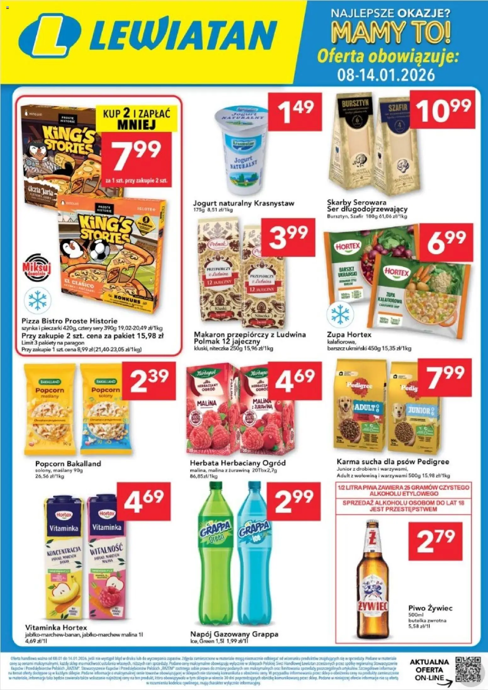 Lewiatan gazetka - Lublin od 08.01.2026 | Strona: 1 | Produkty: Grappa, Żurawina, Popcorn, Makaron