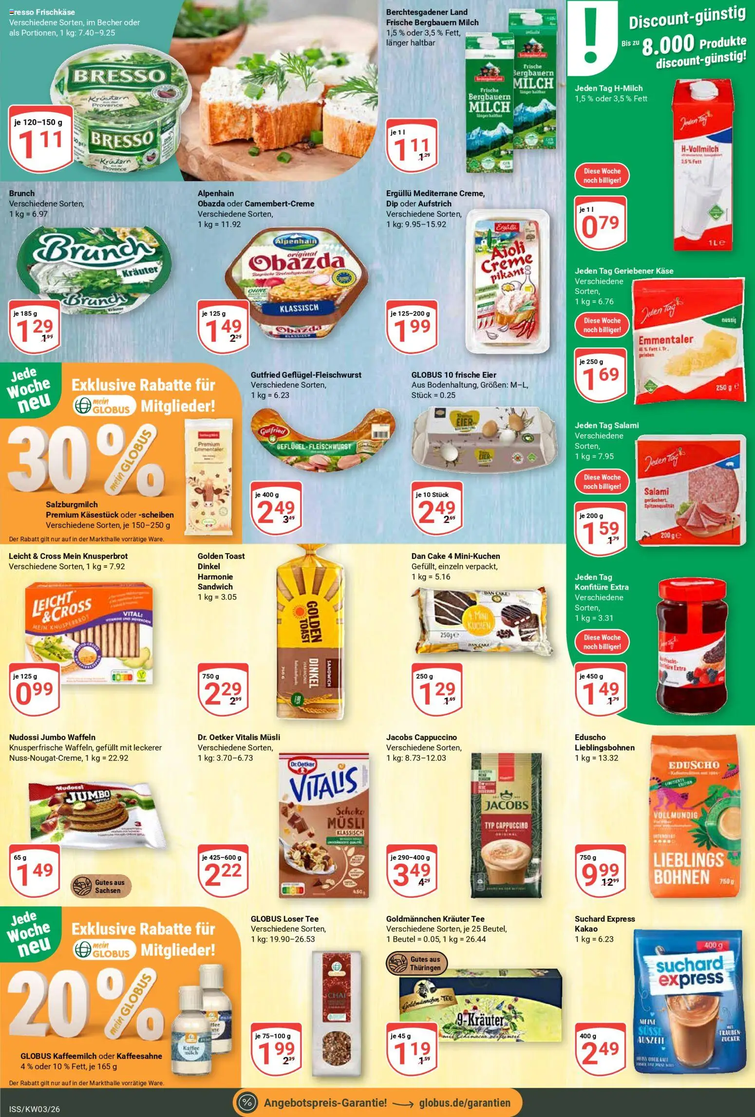 Globus Prospekt 	 – gültig ab 12.01.2026 | Seite: 11 | Produkte: Milch, Kaffee, Bresso, Eduscho
