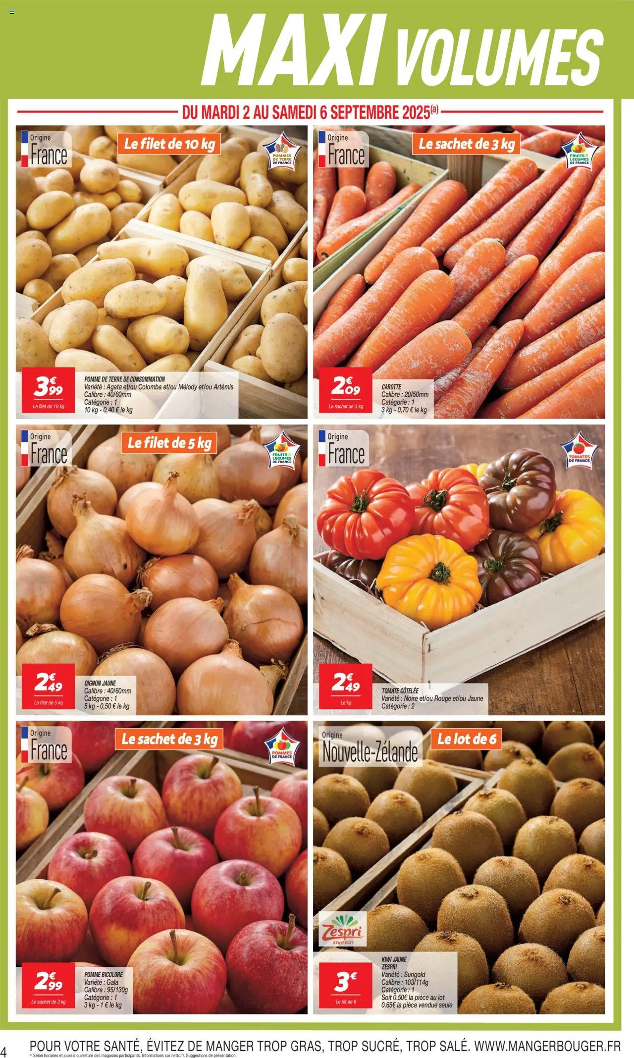  | Page: 4 | Produits: Pomme bicolore, Pomme de terre de consommation, Oignon, Carotte