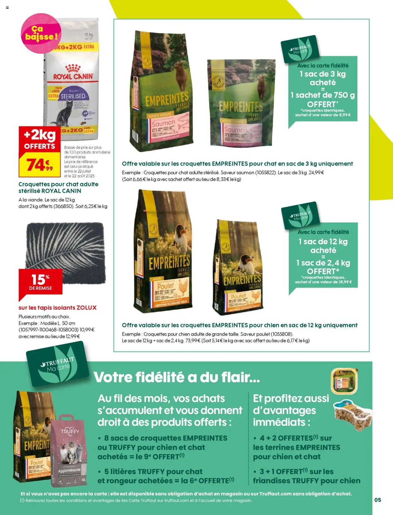  | Page: 5 | Produits: Sac, Croquettes pour chien, Tapis, Croquettes pour chat