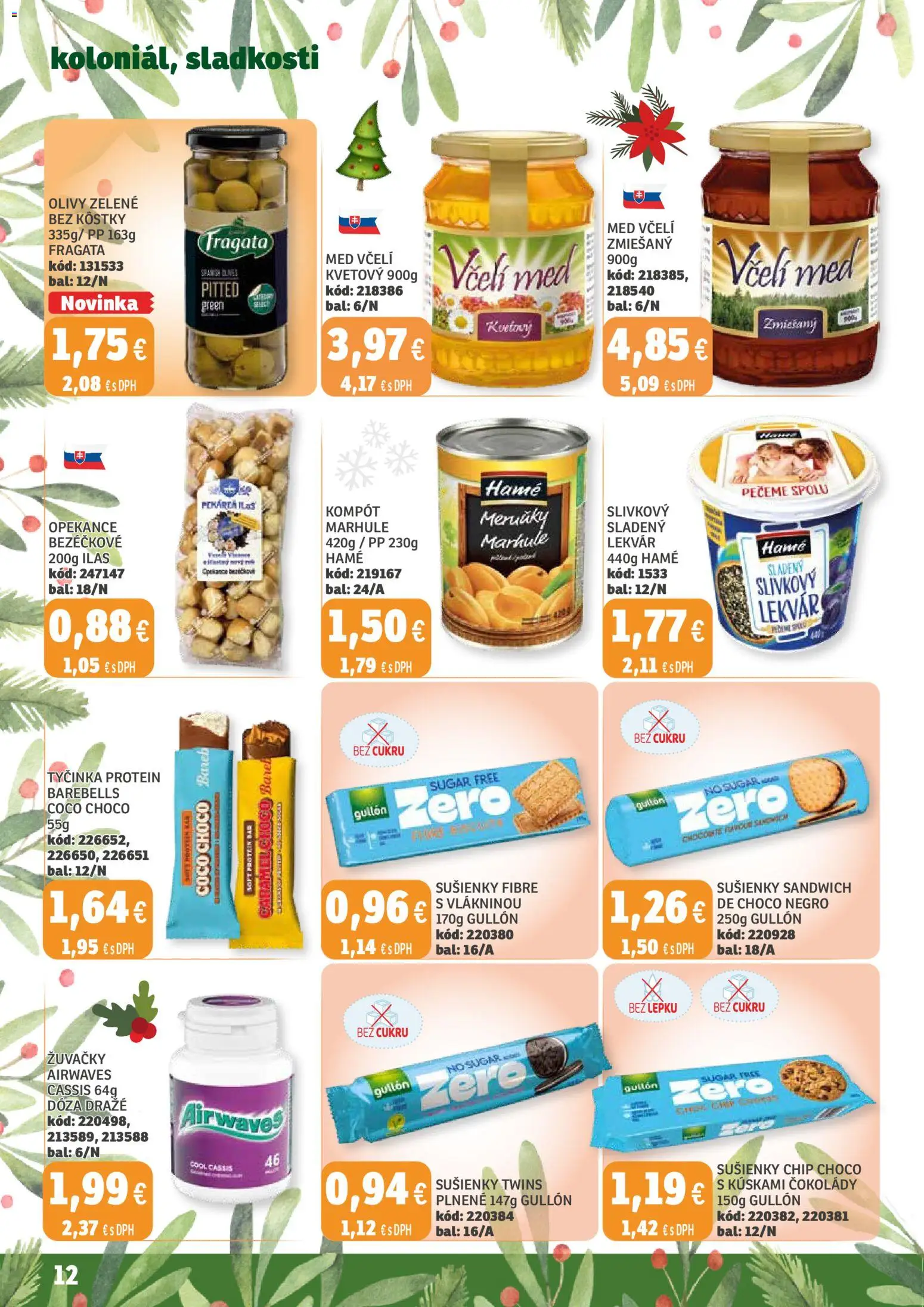 Nové Labaš akcie – leták je platný od 12.12.2025 | Strana: 12 | Produkty: Protein, Med, Marhule