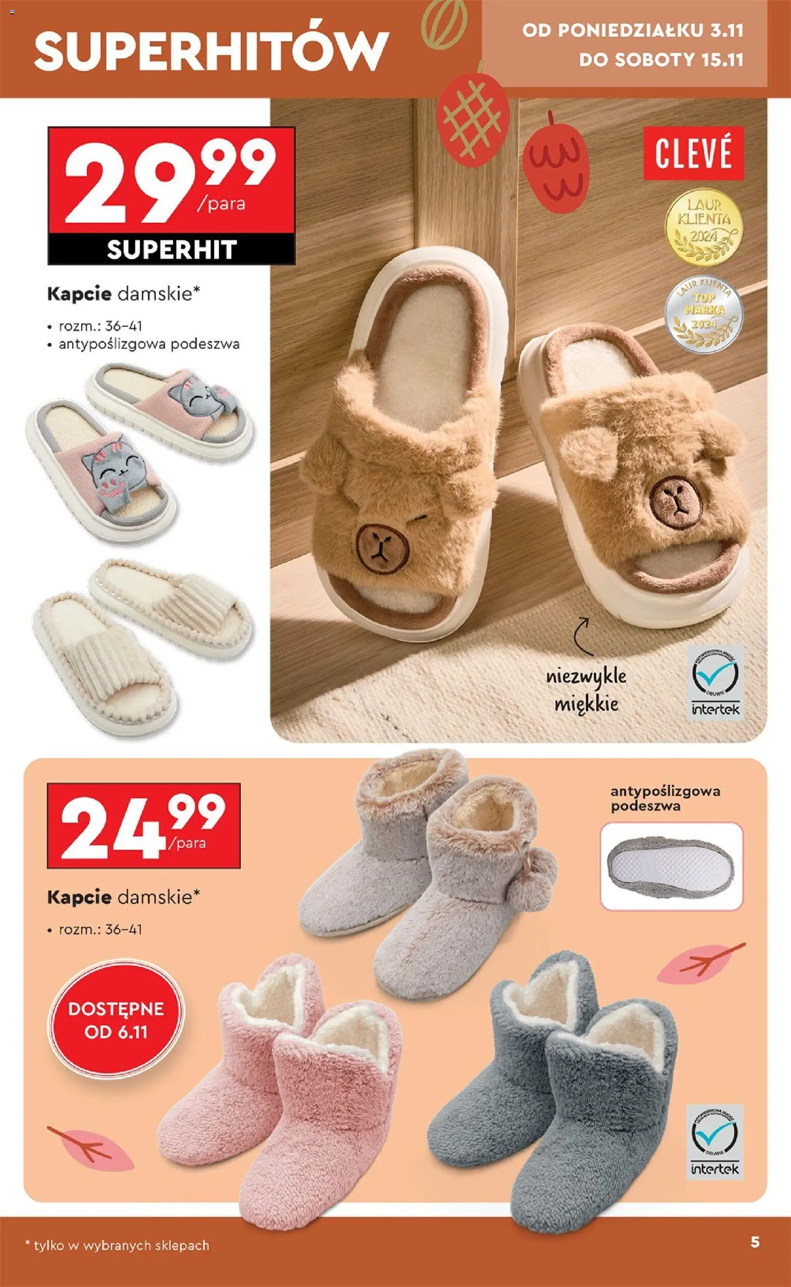 Biedronka Black Friday od 03.11.2025 | Strona: 5 | Produkty: Kapcie