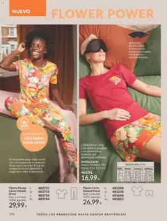 Pijama Manga Corta Painted Floral, Pijama de manga corta con estampado floral rojo y naranja. 100% algodón. │ válido desde el 01.09.2025 | Página: 156 | Productos: Pijama