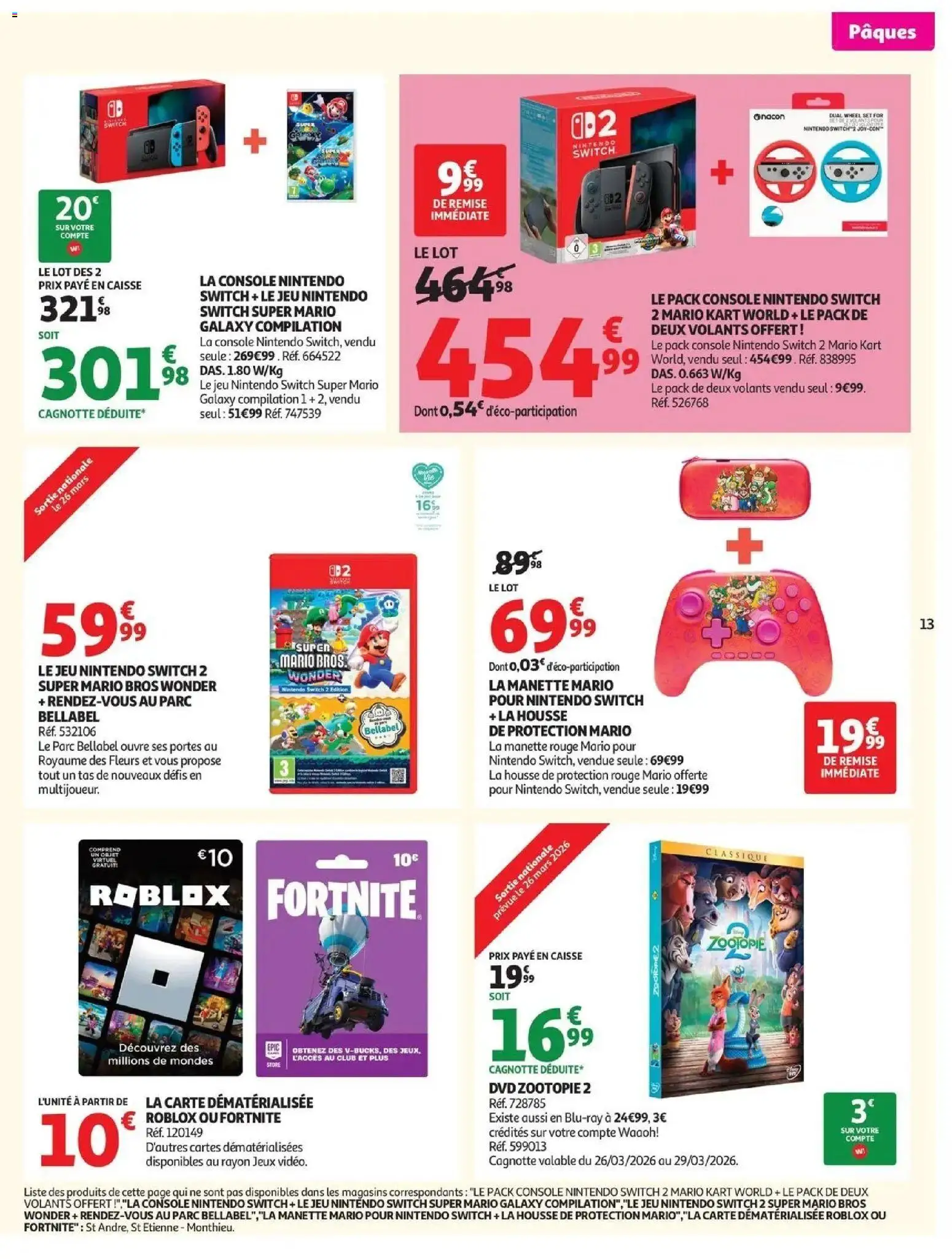 {H1} | Page: 13 | Produits: Super mario bros wonder, Store, Portes, Jeux