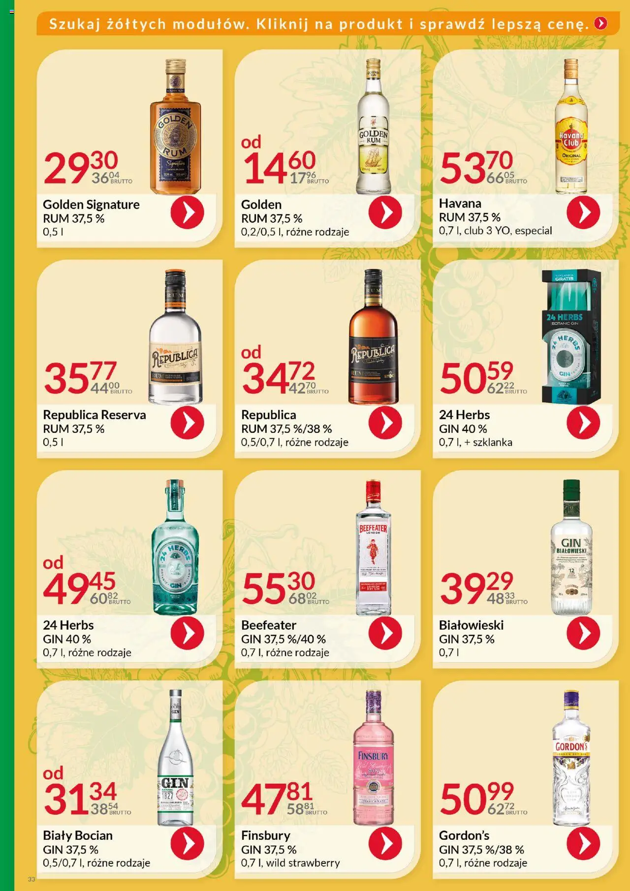 Eurocash Gazetka - Katalog Alkoholowy od 01.06.2025 | Strona: 33 | Produkty: Szklanka, Beefeater, Rum, Gin