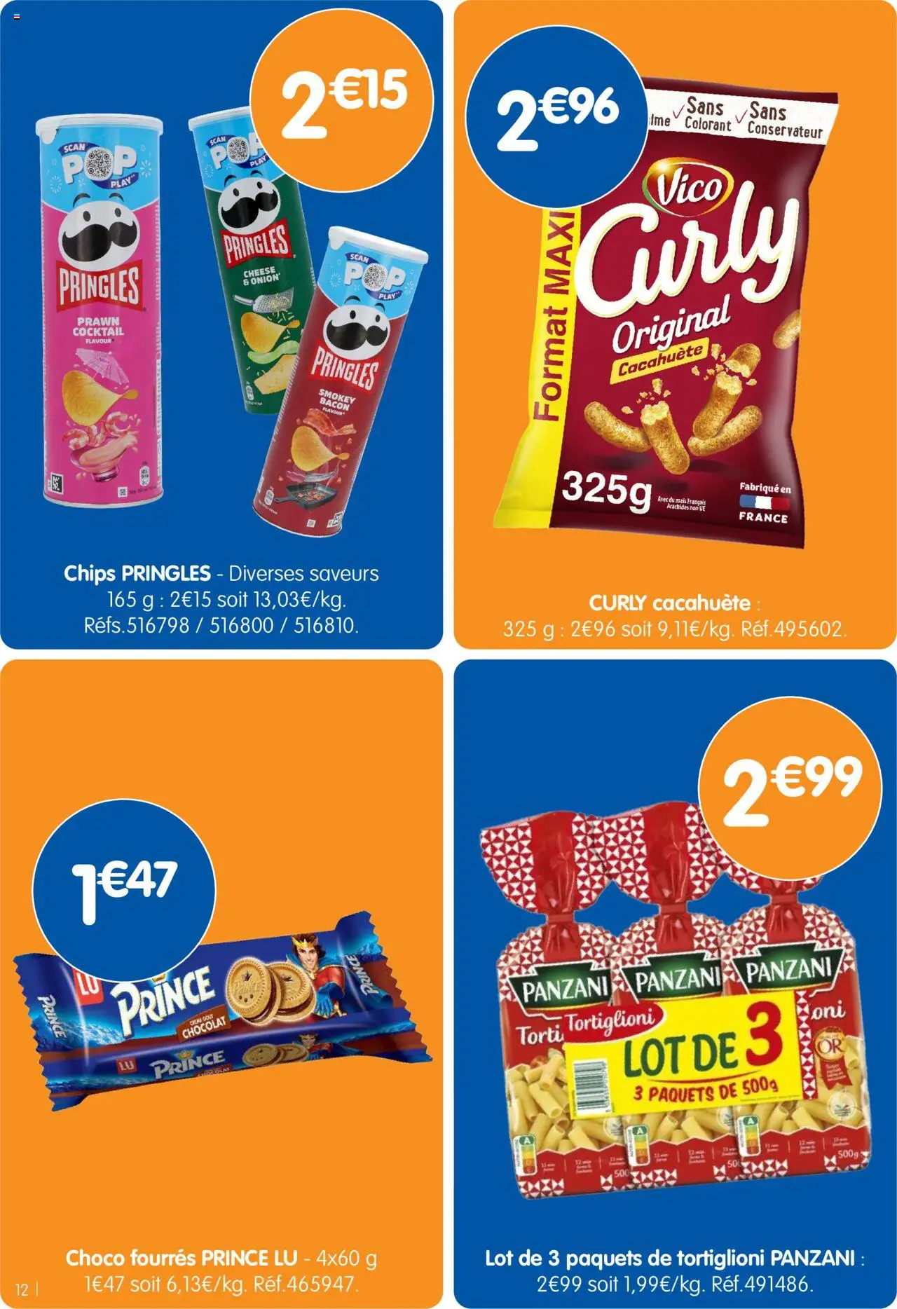  | Page: 12 | Produits: Cacahuète, Mais, Chocolat, Chips