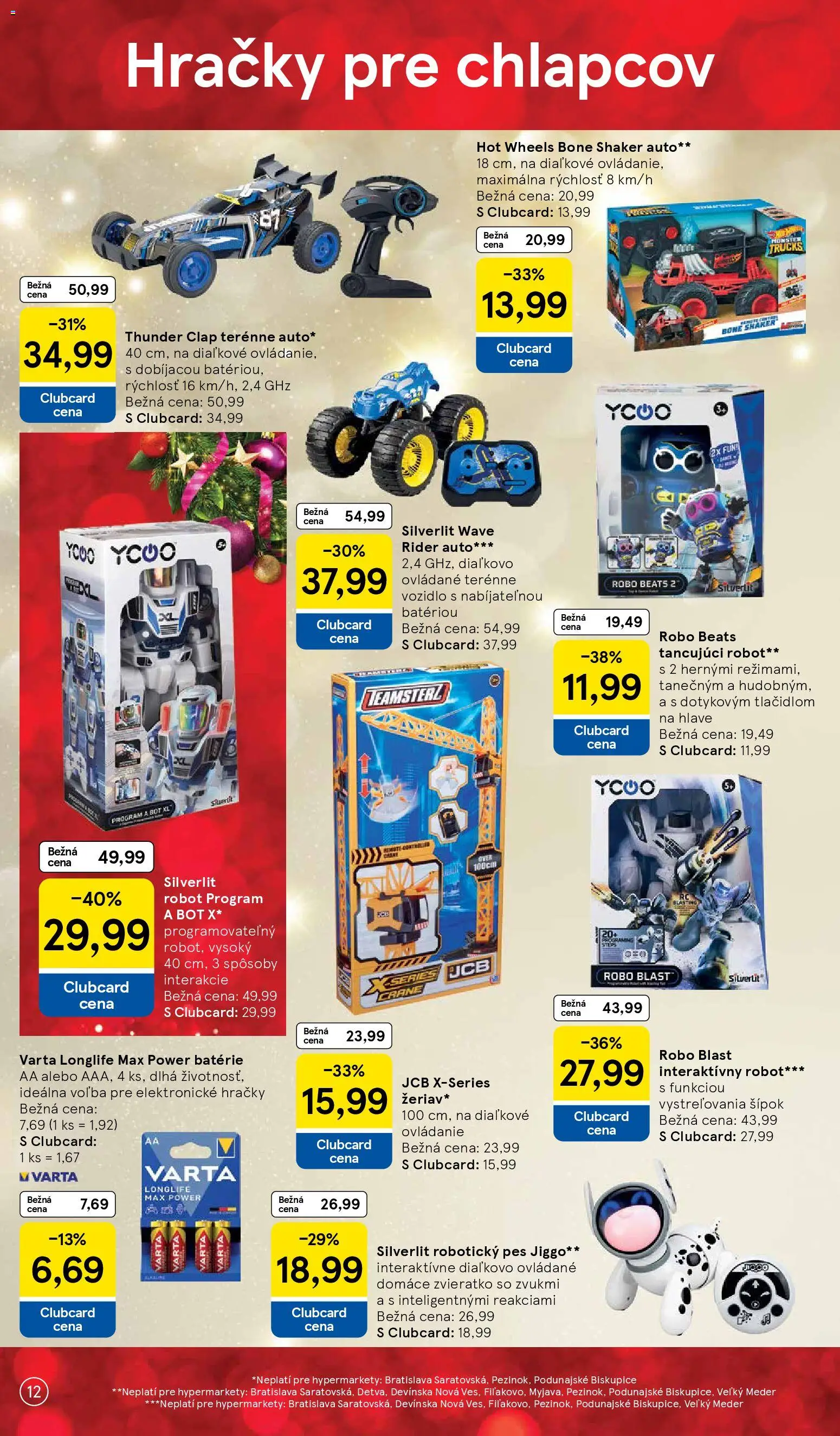 Nové Tesco akcie – leták je platný od 27.10.2025 | Strana: 12 | Produkty: Robot, Hračky