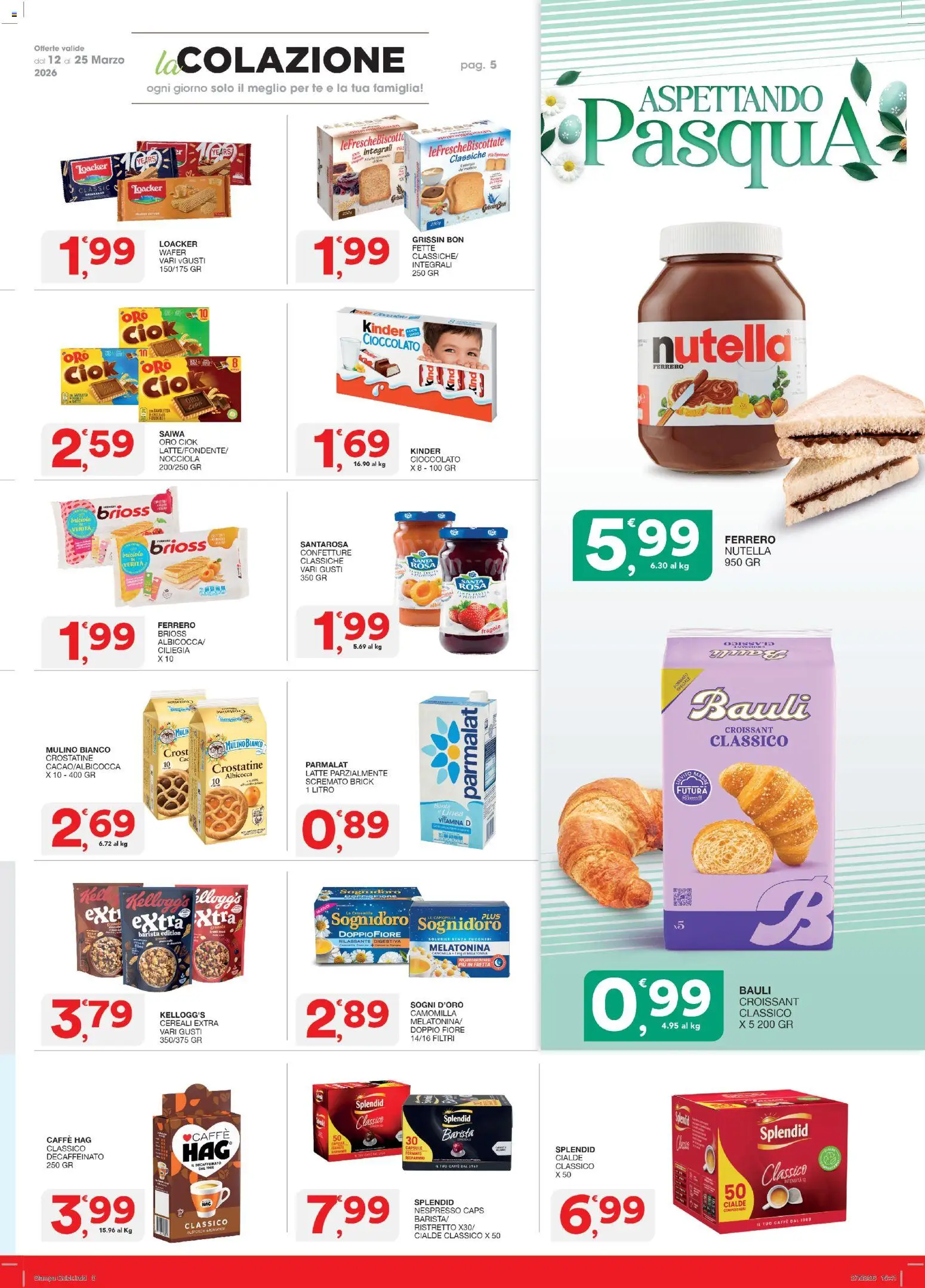 Volantino SISA del 12.03.2026 | Pagina: 5 | Prodotti: Caffè, Fragole, Crostatine, Latte parzialmente scremato
