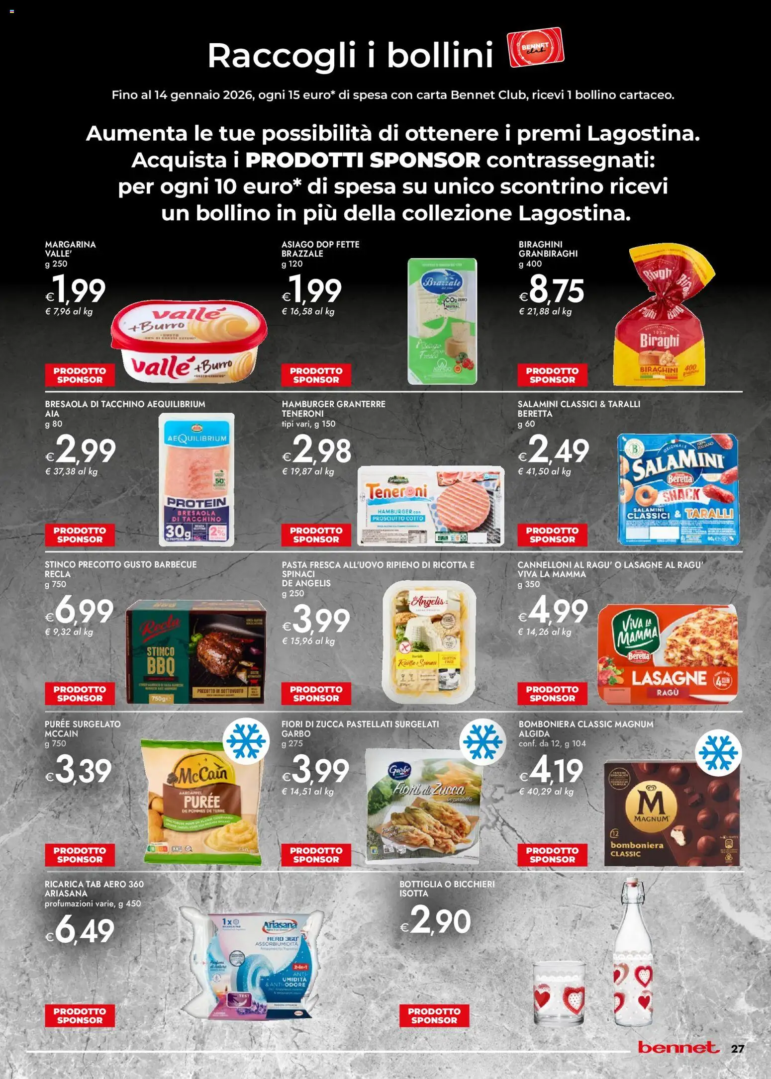 Volantino bennet del 27.11.2025 | Pagina: 27 | Prodotti: Prosciutto Cotto, Barbecue, Prosciutto, Pasta
