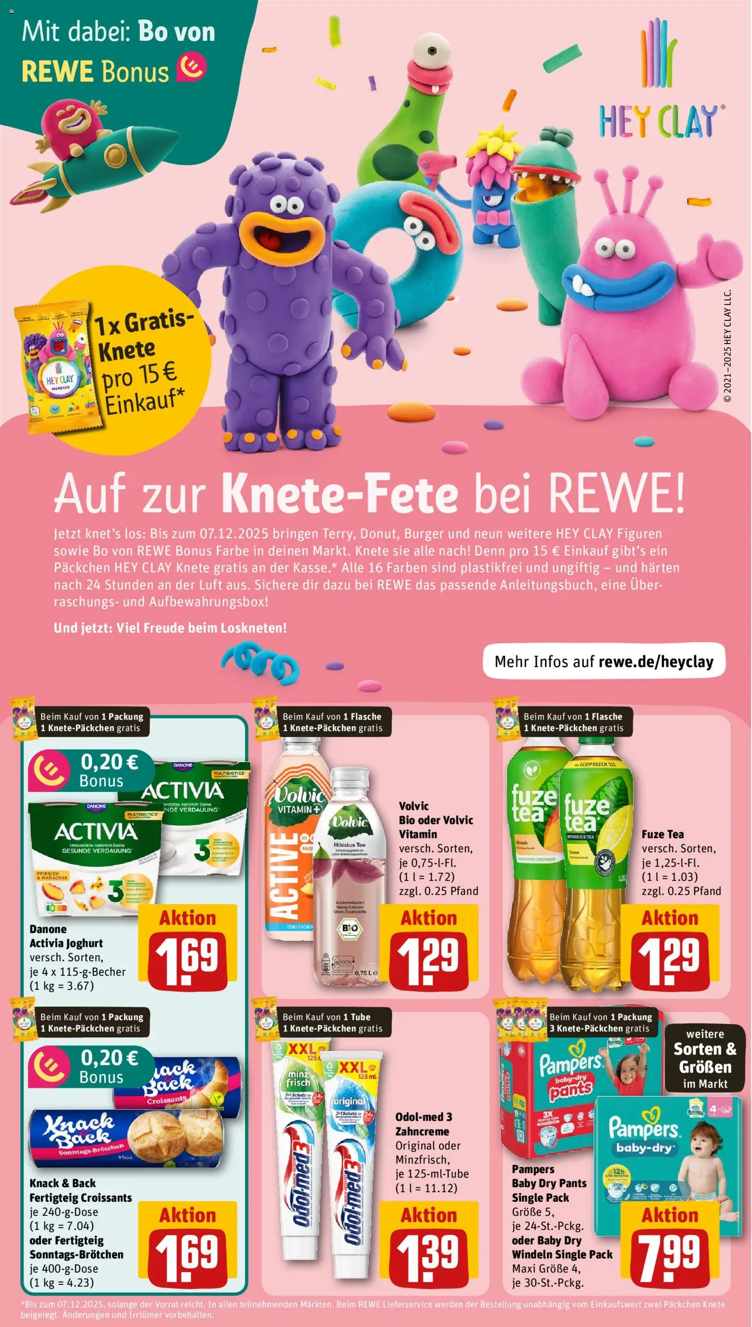 Rewe Prospekt 	 – gültig ab 03.11.2025 | Seite: 4 | Produkte: Danone activia, Joghurt, Burger, Volvic
