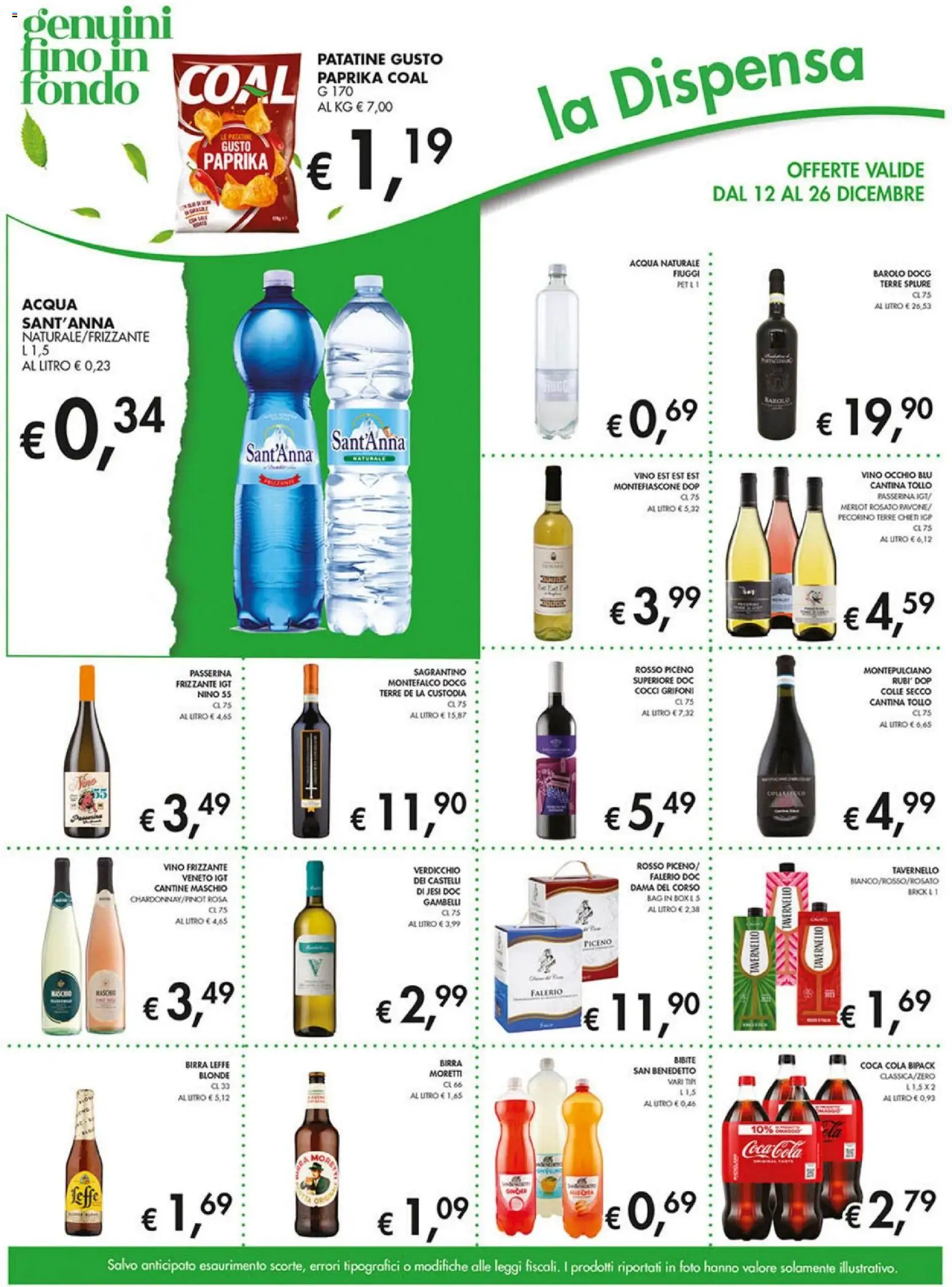 Volantino Coal del 12.12.2025 | Pagina: 9 | Prodotti: Patatine, Acqua, Vino, Acqua naturale