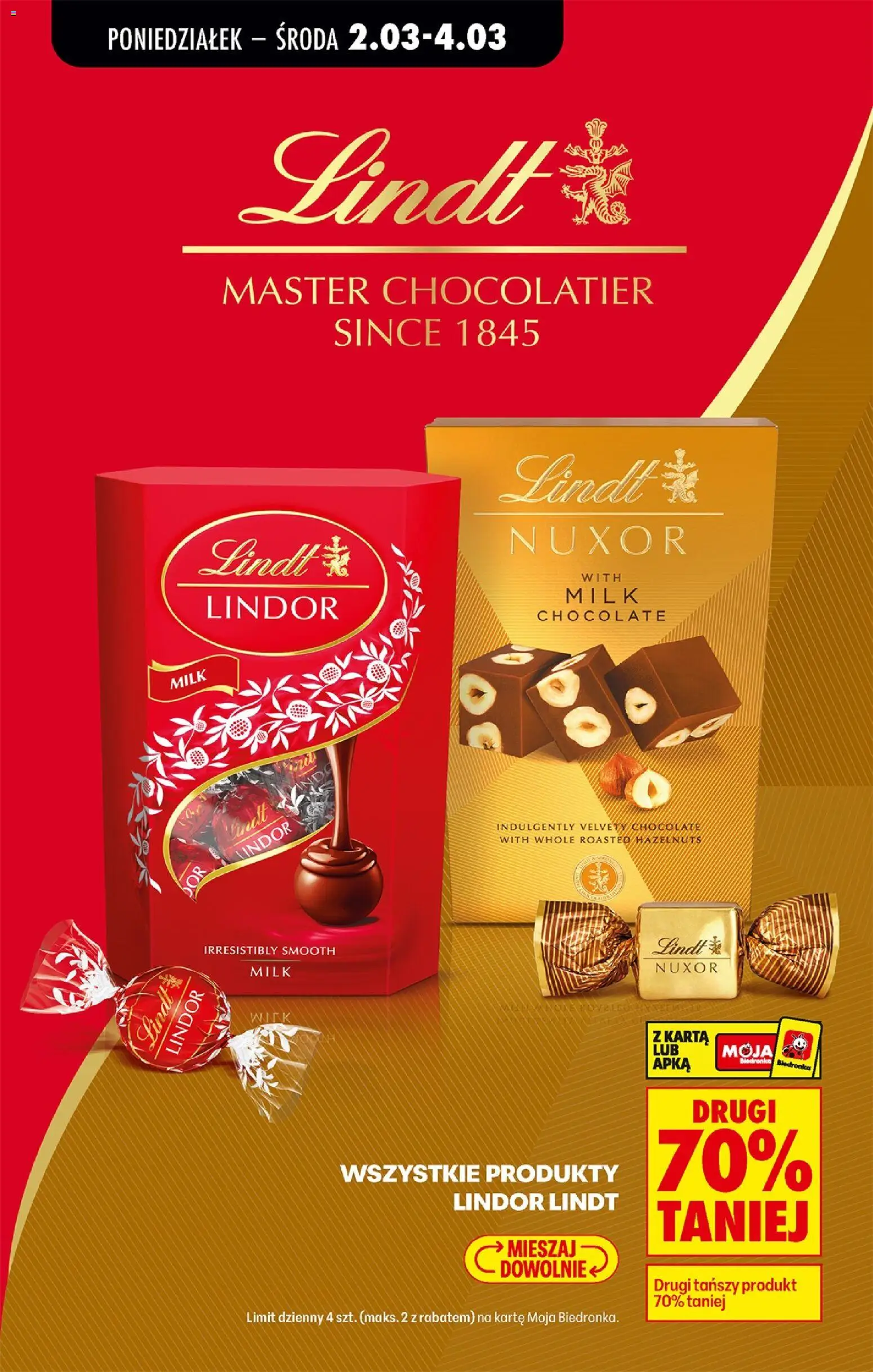 Biedronka Polsko leták od 02.03.2026 | Strana: 72 | Produkty: Lindor, Lindt, Lindt lindor, Milk chocolate