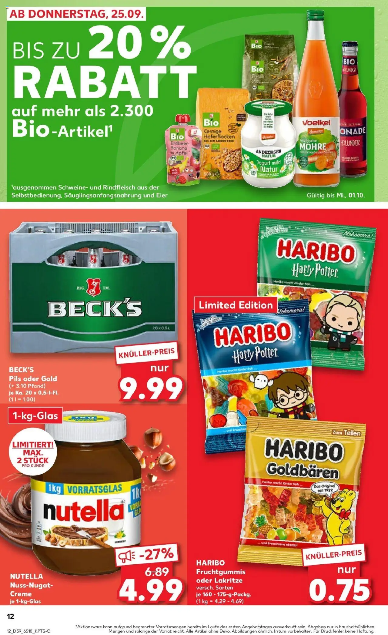 Kaufland prospekt Hückelhoven	 – gültig ab 28.09.2025 | Seite: 12 | Produkte: Haribo, Eier, Pils, Creme