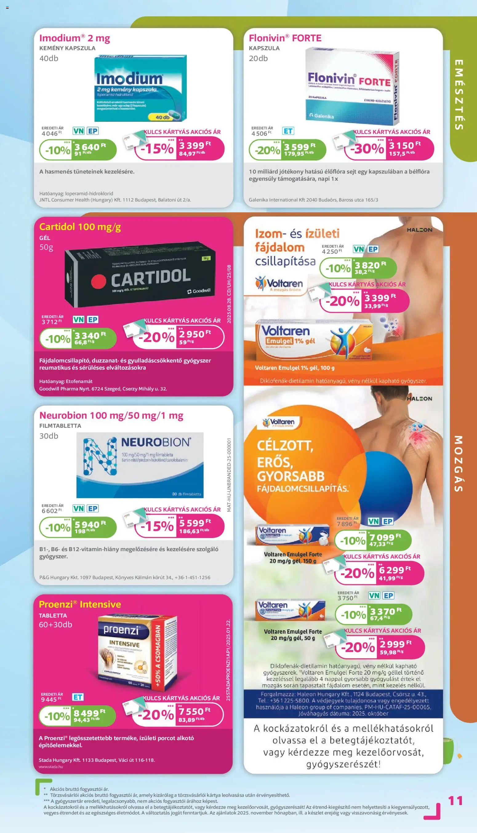 Kulcs Patika akciós ujság - amely érvényes a következő dátumtól: 01.11.2025 | Oldal: 11