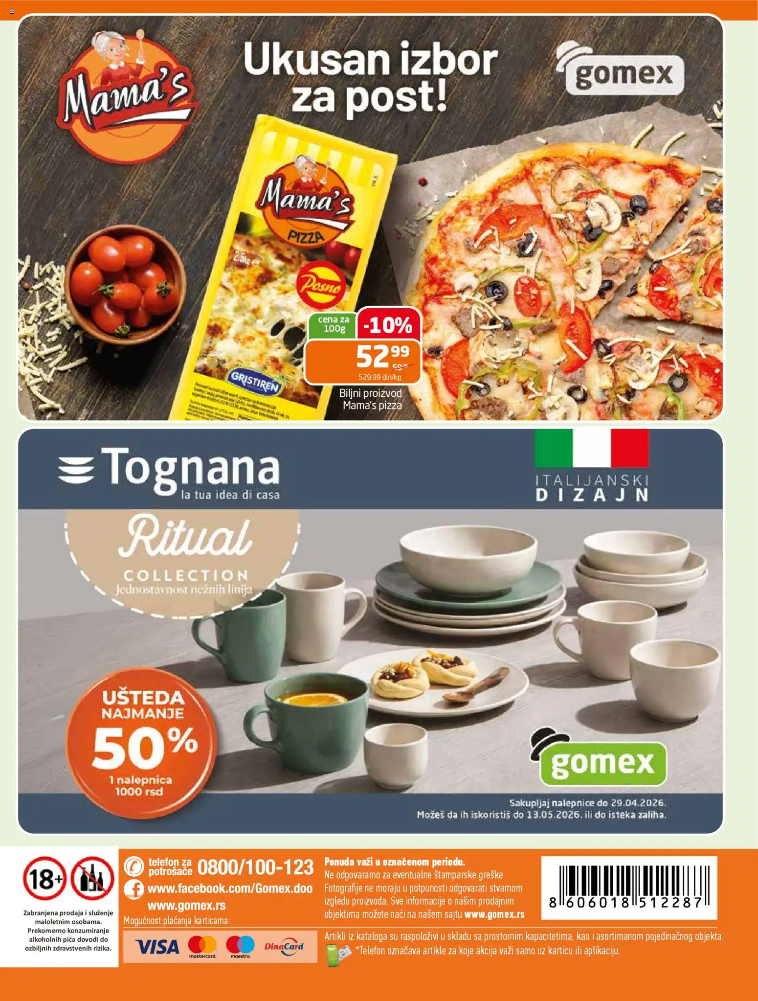 Gomex katalog - važi od 18.02.2026 | Strana: 22 | Proizvode: Telefon, Pica