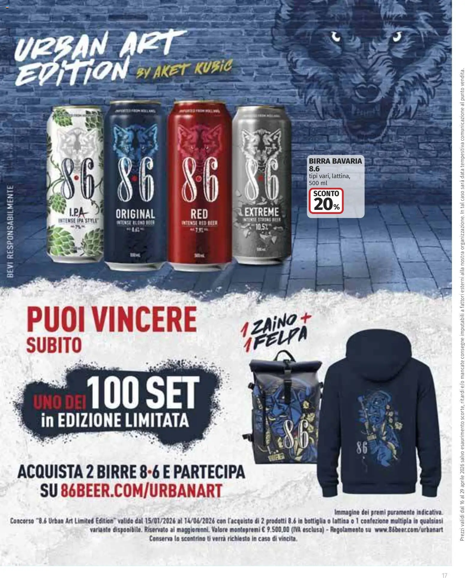 Volantino COOP del 16.04.2026 | Pagina: 17 | Prodotti: Birra, Zaino, Data, Bottiglia