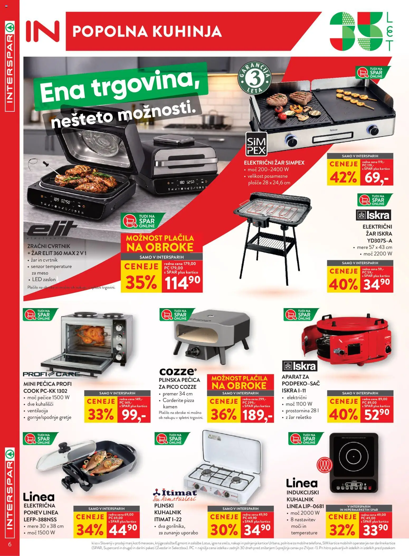 Novi Spar katalog ponudbe – veljaven od 22.04.2026 | Stran: 6 | Izdelki: Pecica, Zar, Kuhalnik, Mini pečica