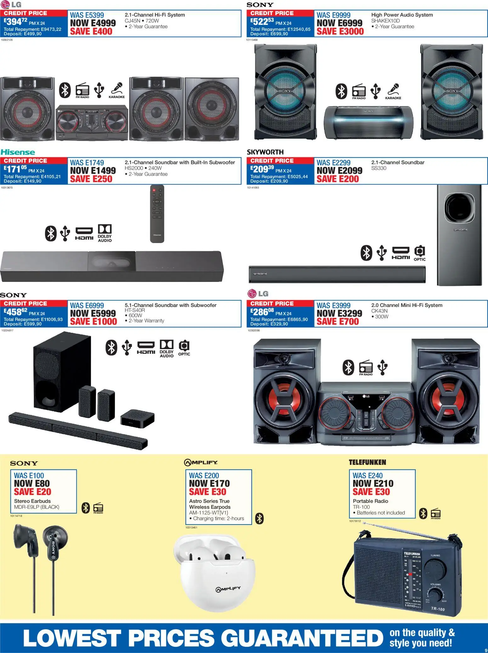 New OK Furniture catalogue – valid from 19.01.2026 | Page: 9 | Products: Earbuds, Audio, Radio, Subwoofer