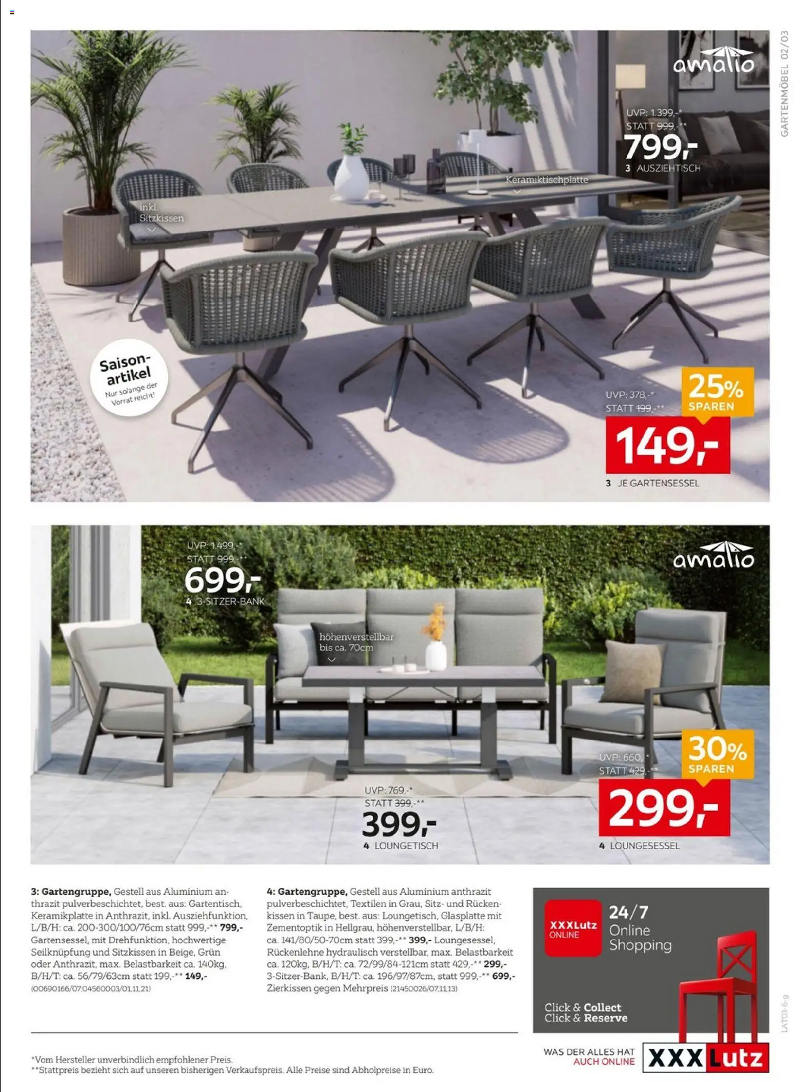 XXXLutz Gartenmöbel gültig ab 10.03.2026 | Seite: 3 | Produkte: Kissen, Gartenmöbel